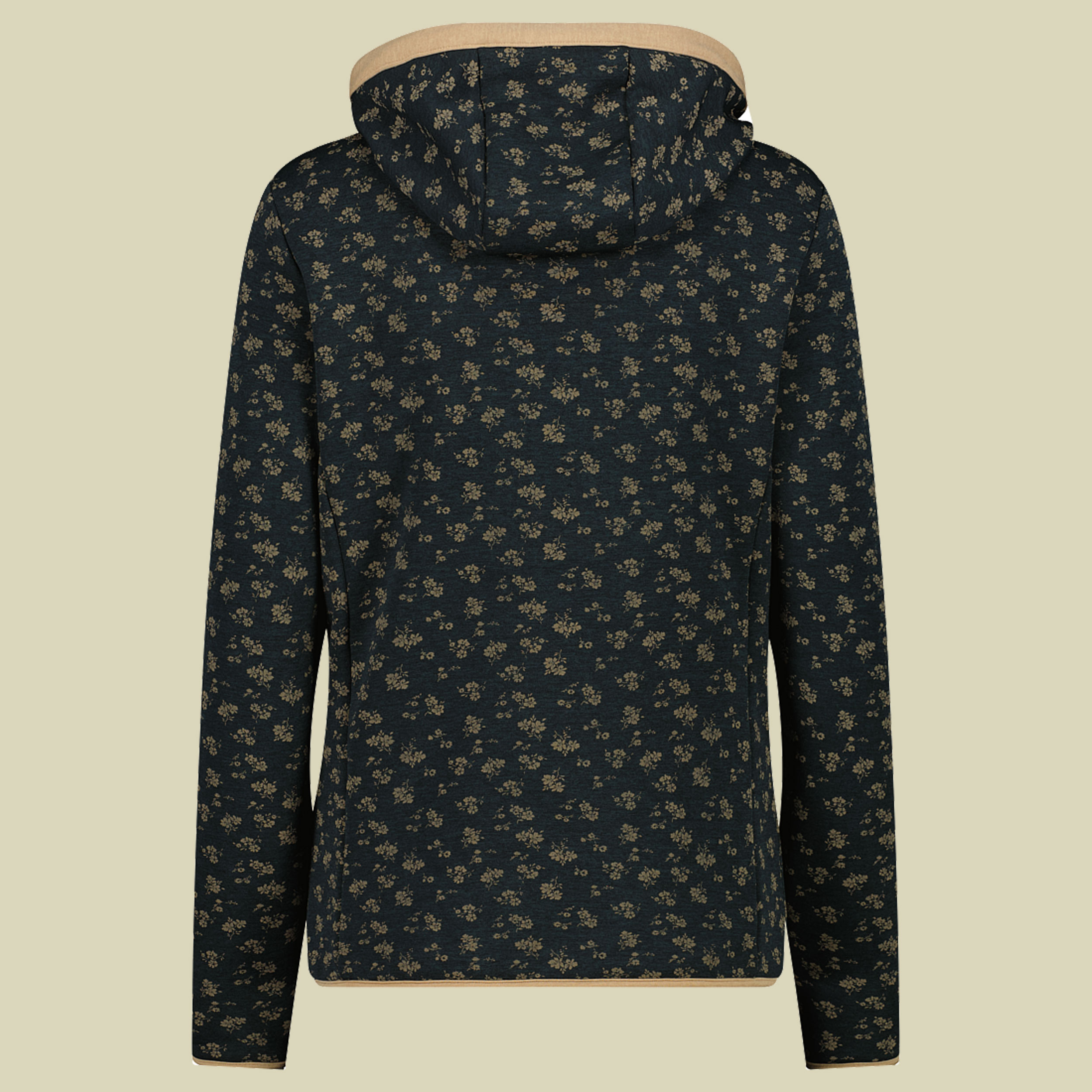 Woman Jacket Fix Hood Printed Stretch Performance 44 mehrfarbig - Farbe nero melange cookie