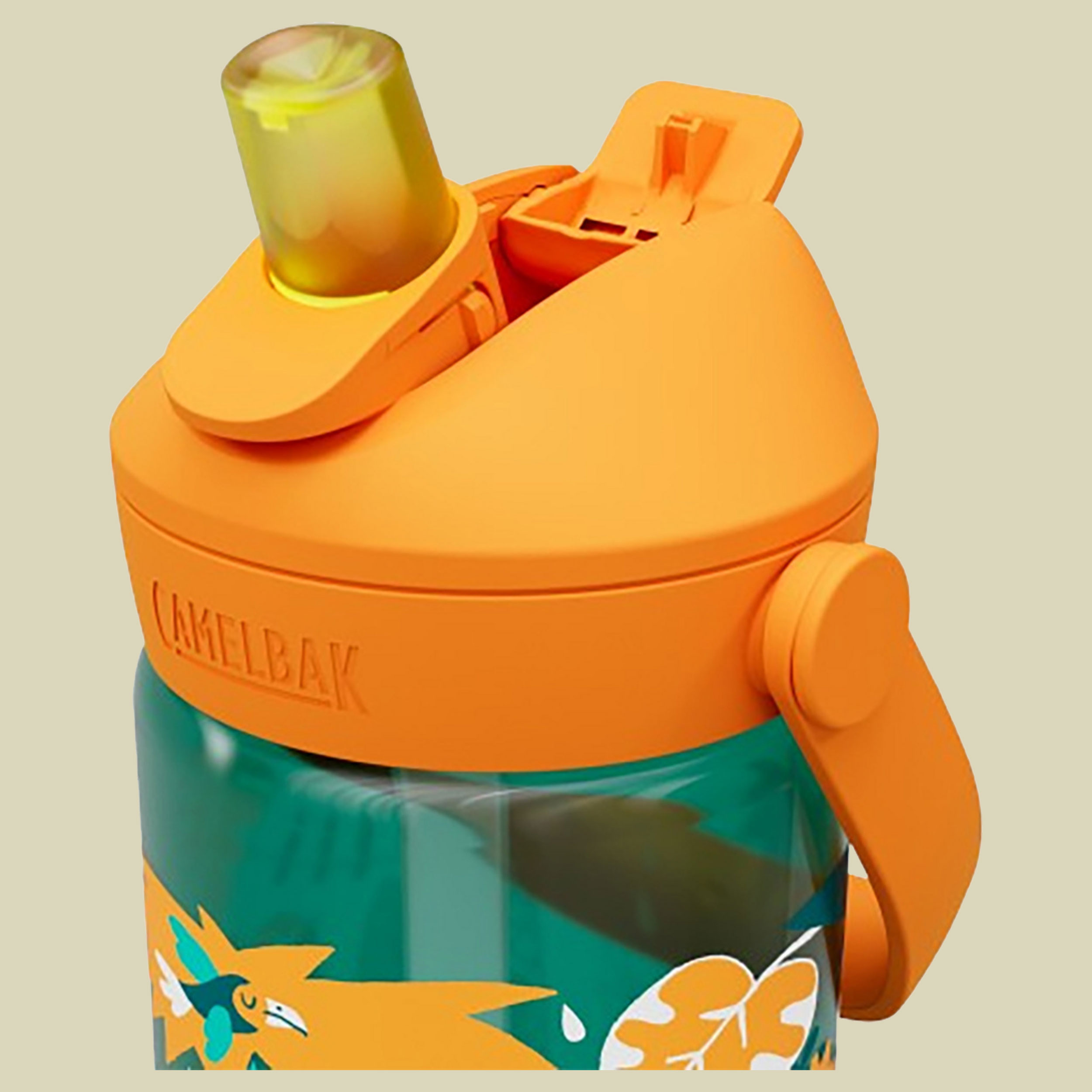Thrive Flip Straw Kids 0,4 L orange - jungle animals