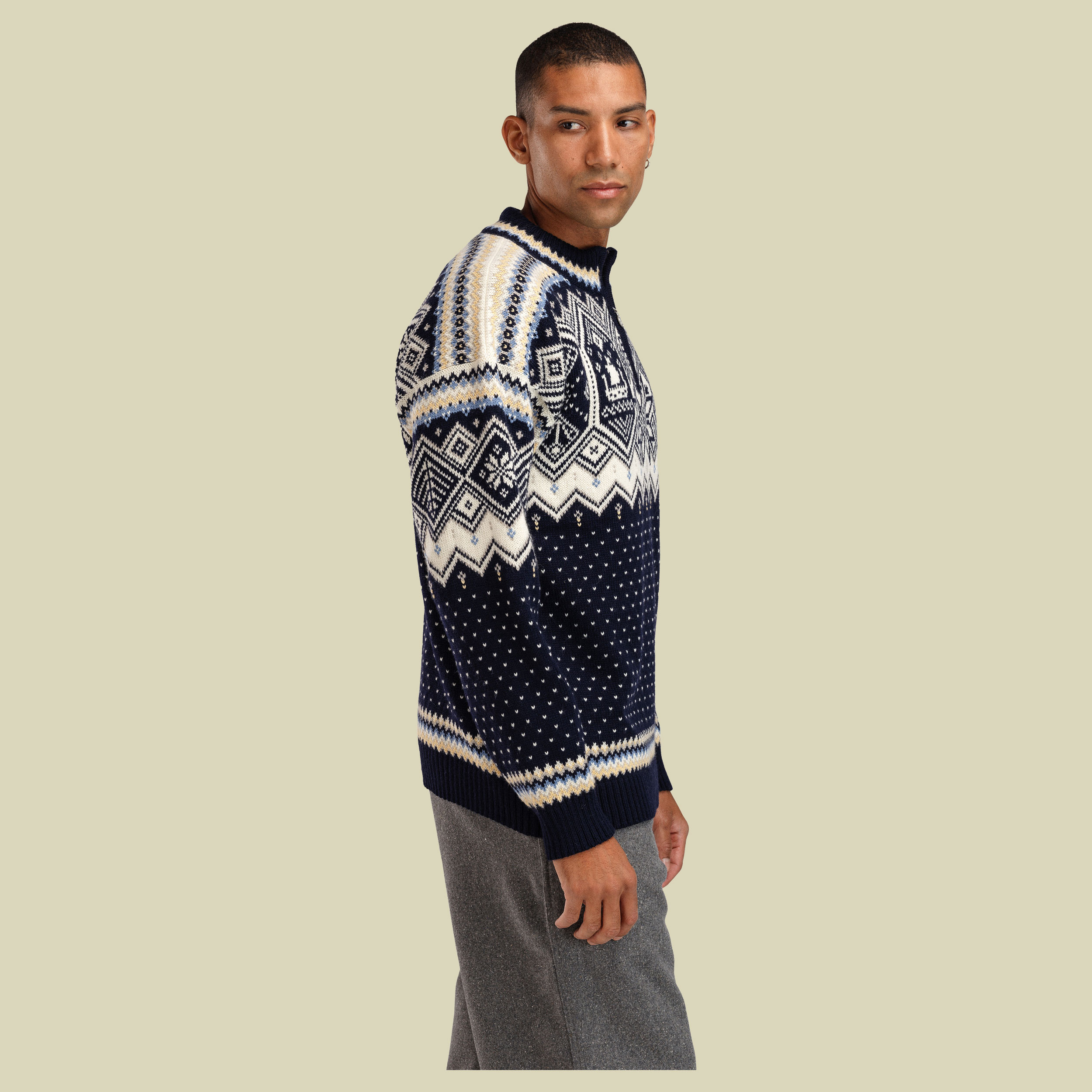 Trondheim Sweater Men XL blau - navy/off white/sand mel