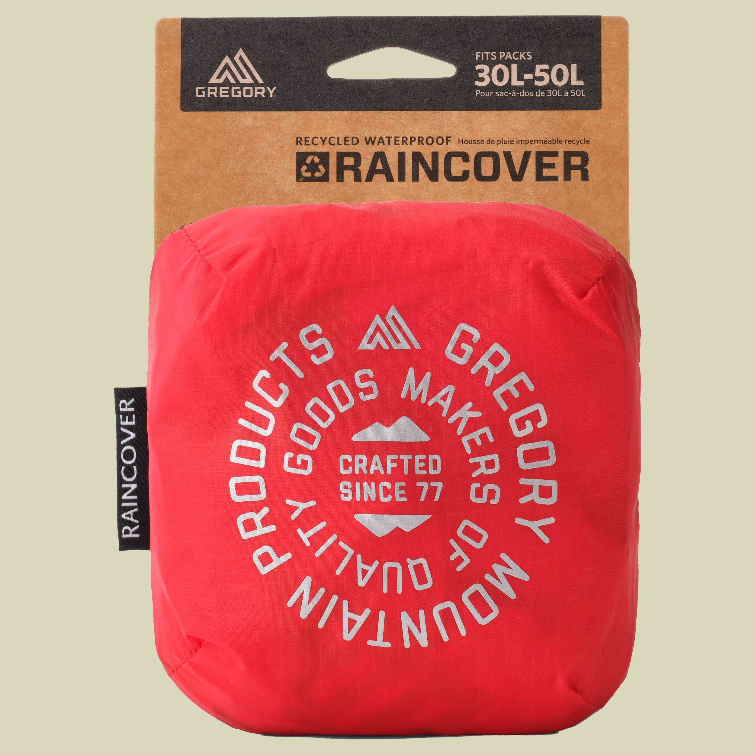 Raincover rot 30-50 L - beaming red