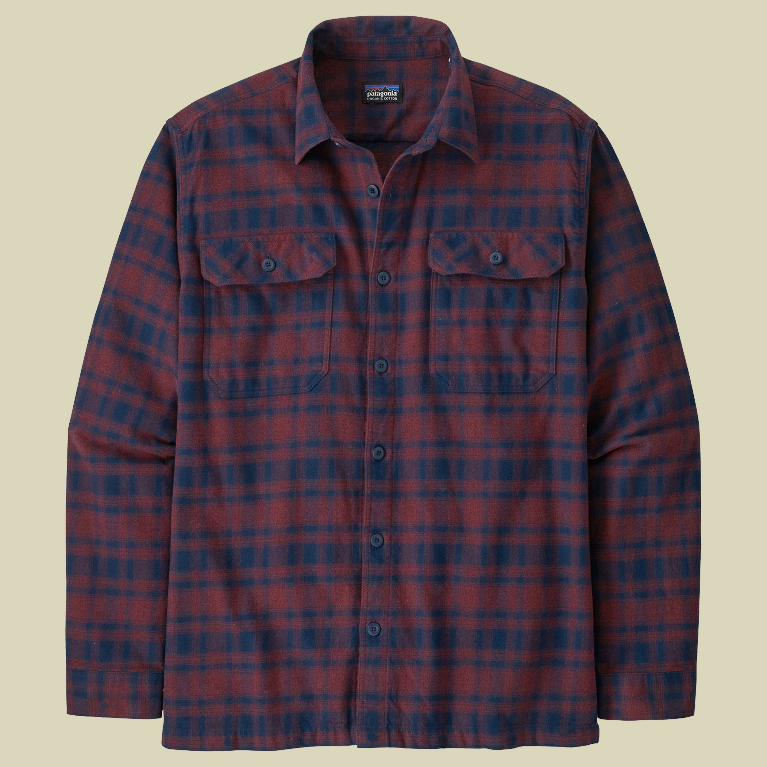 L/S Organic Cotton MW Fjord Flannel Shirt Men Größe S Farbe Connected Lines: sequoia red