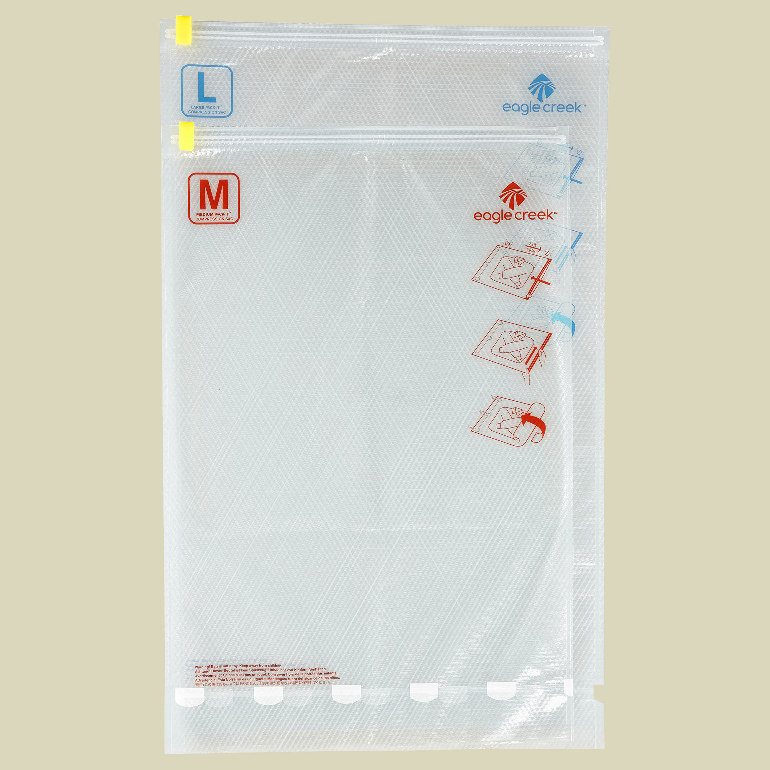 Pack-It Compression Sac Set Größe M/L Farbe clear