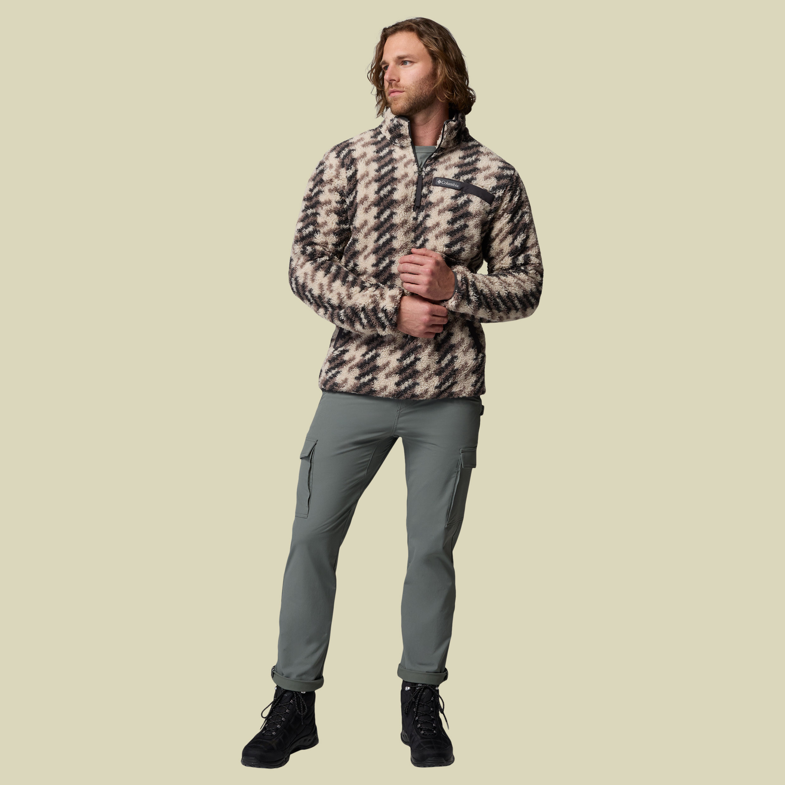 Rugged Ridge High Pile Half Zip Men XL braun1 - dark stone twills