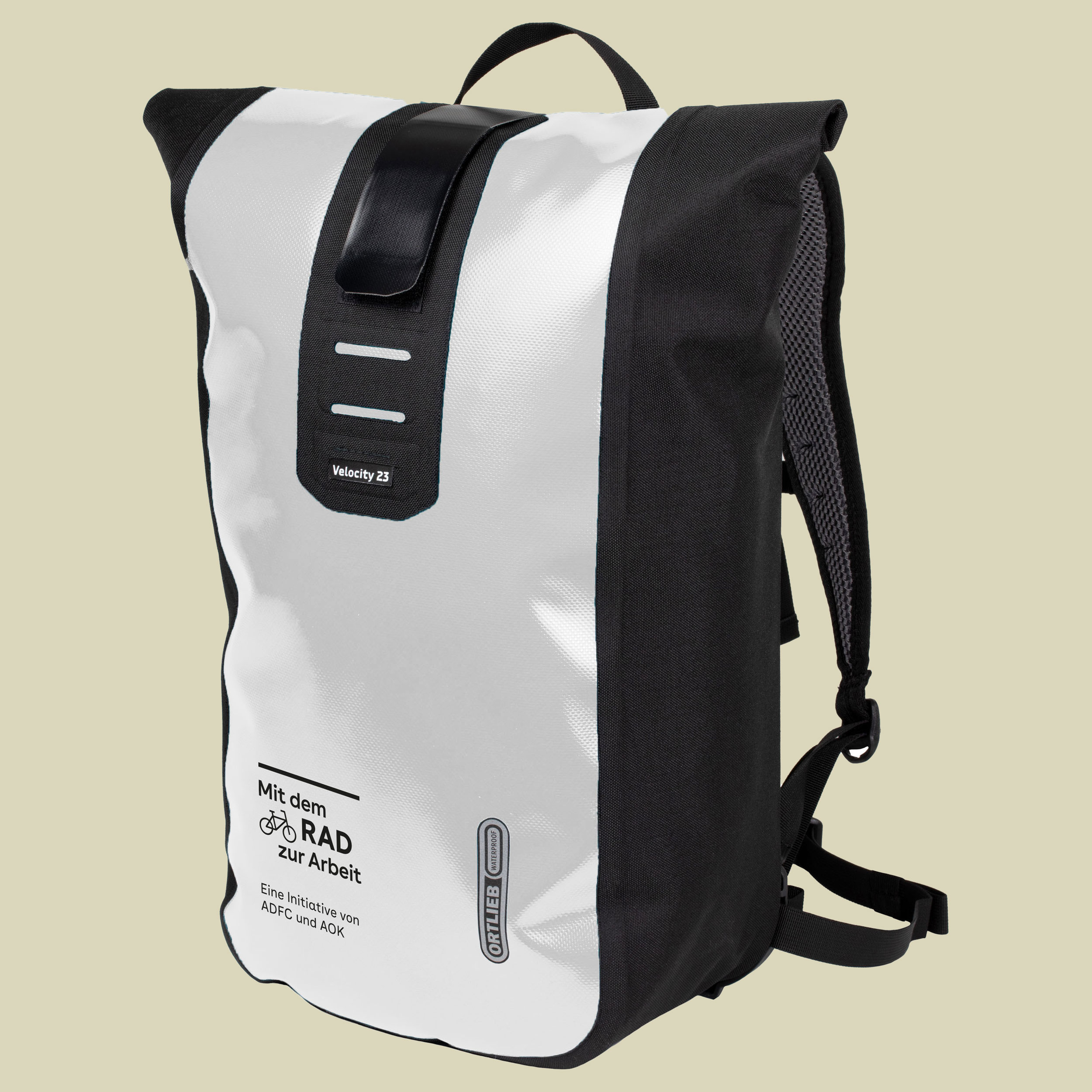 Velocity 23L "Mit dem Rad zur Arbeit" Volumen 23 Liter Farbe weiß