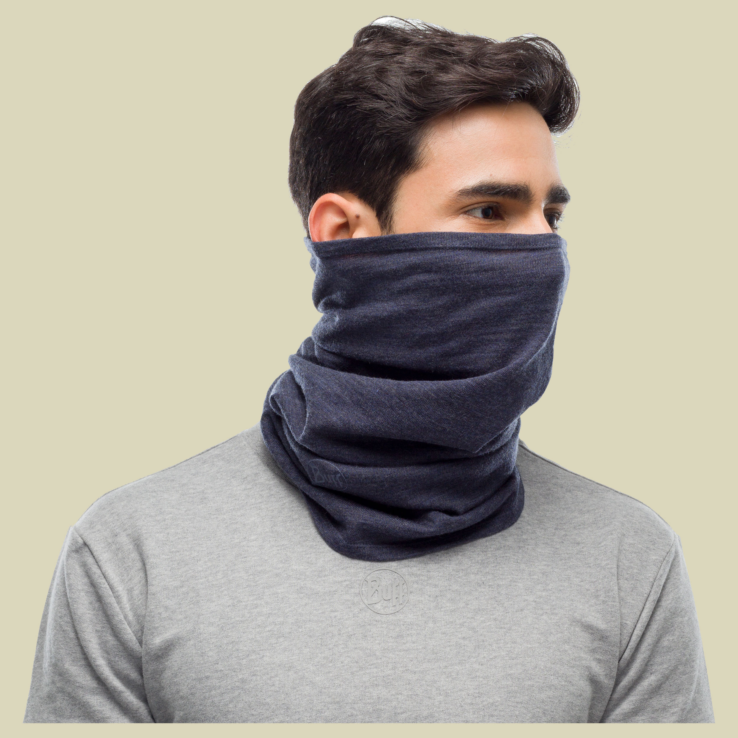 Midweight Merino Wool Neckwear Größe one size Farbe melange night blue