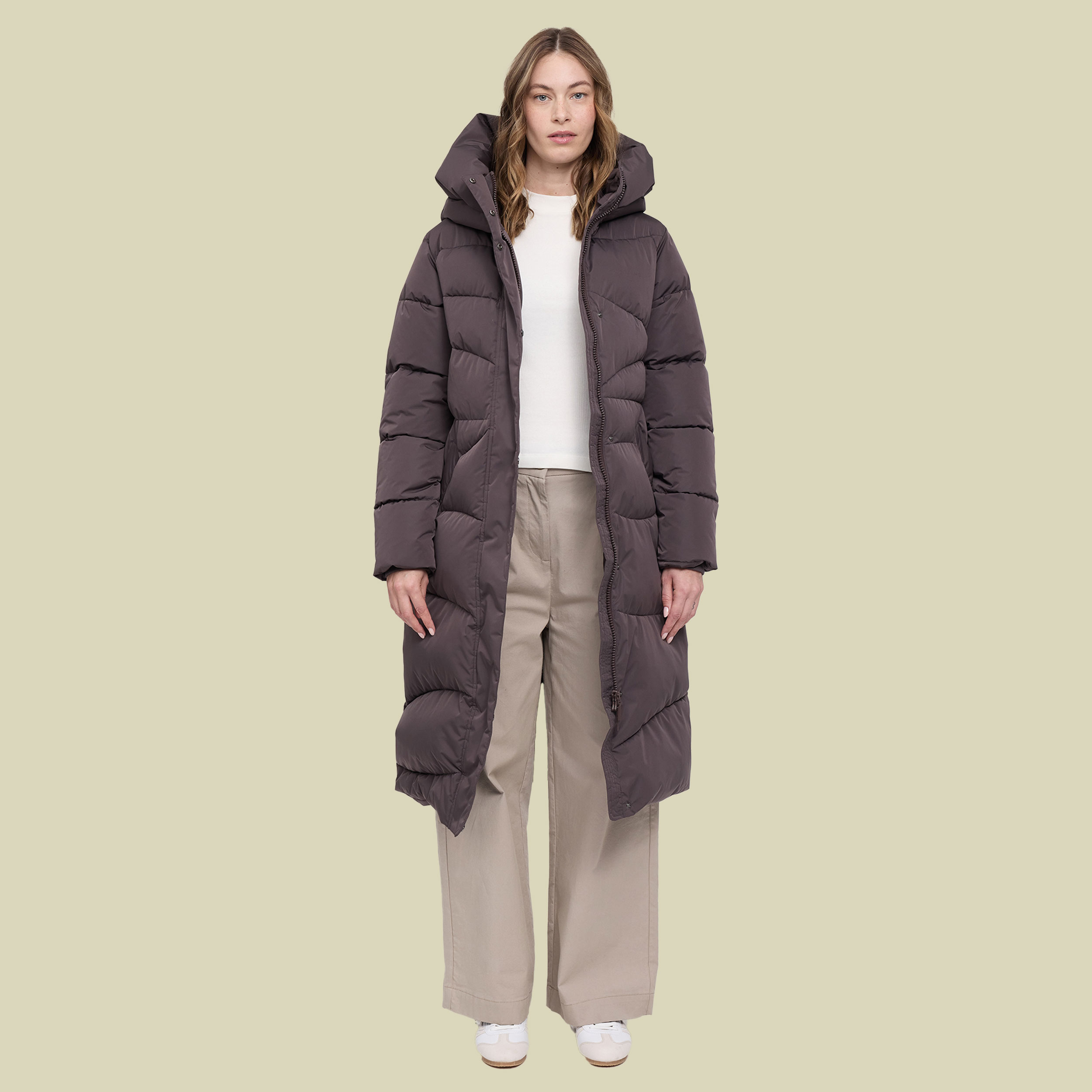 Waves Quilt Puffer Coat Women XS braun - eggplant