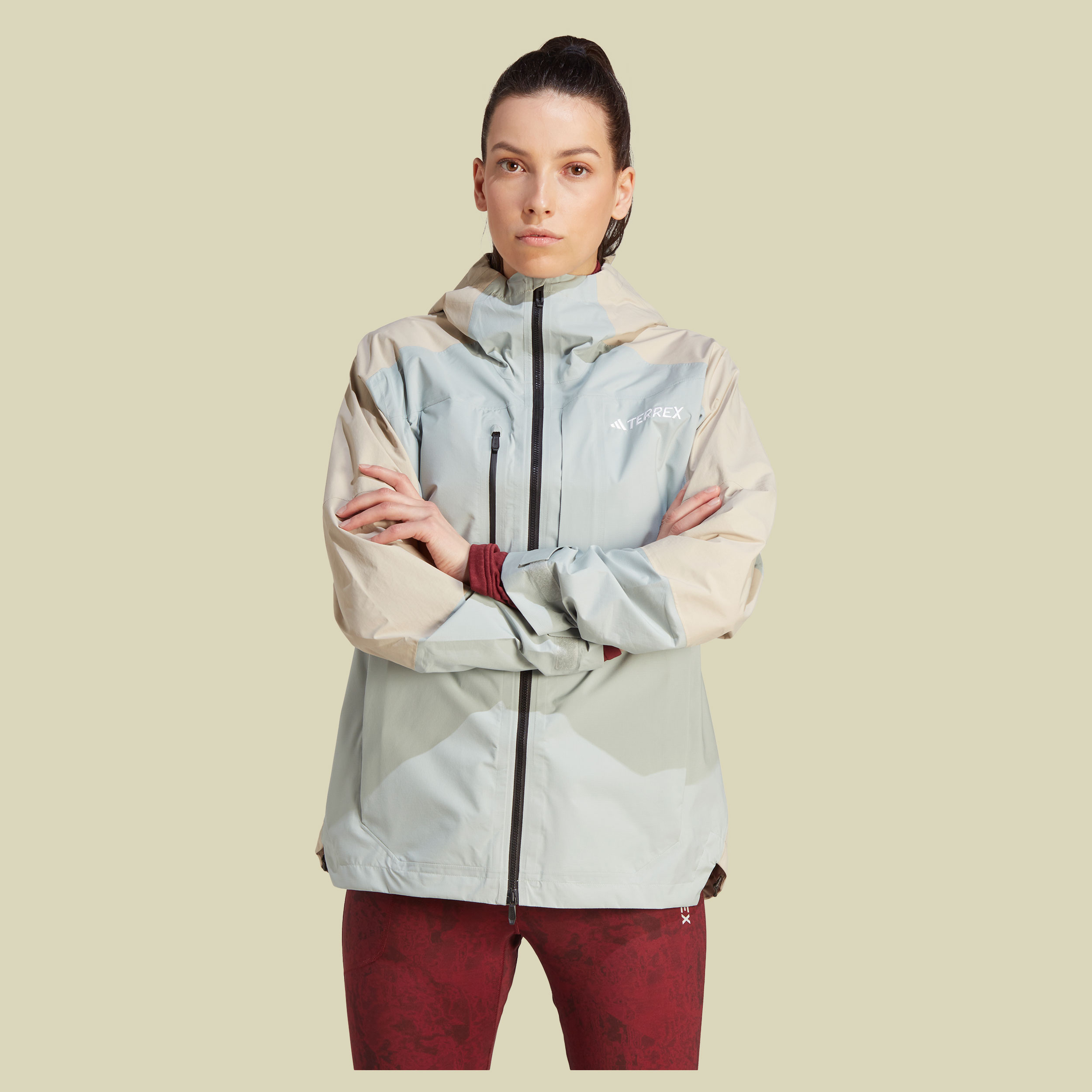 Terrex XPloric Rain.Ready Jacket Women Größe XL Farbe wonder silver/wonder beige