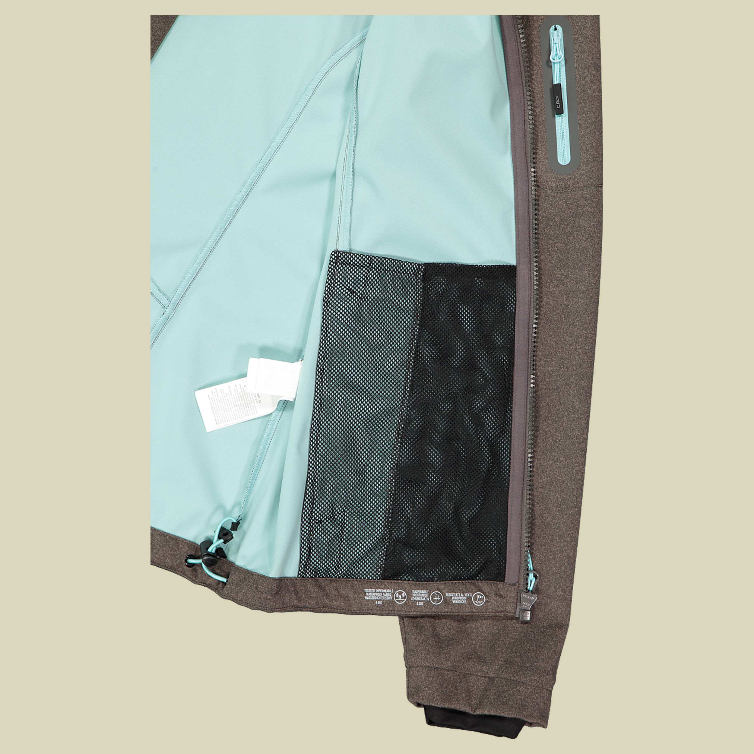 Woman Jacket Zip Hood Light Softshell M 39A5016M braun 48 - Farbe darker toffee