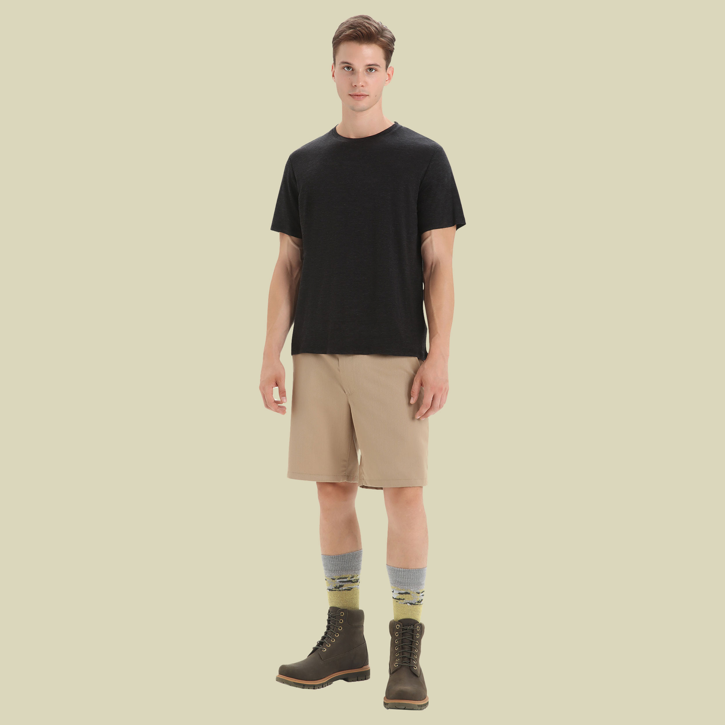 Merino Linen SS Tee Men Größe XL Farbe black