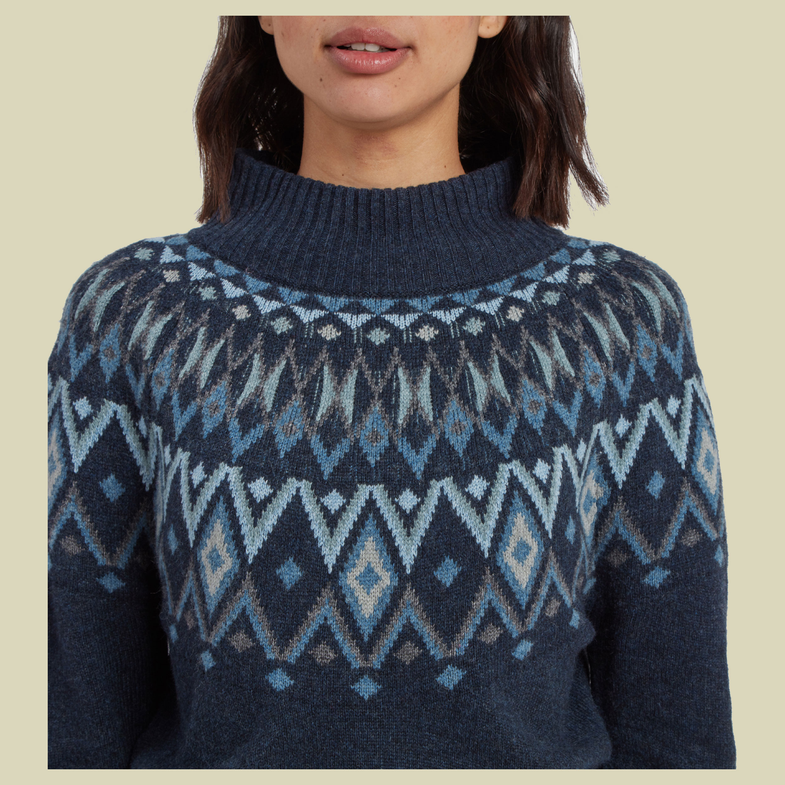 Indu Eco Mock Neck Women blau S - rathee blue
