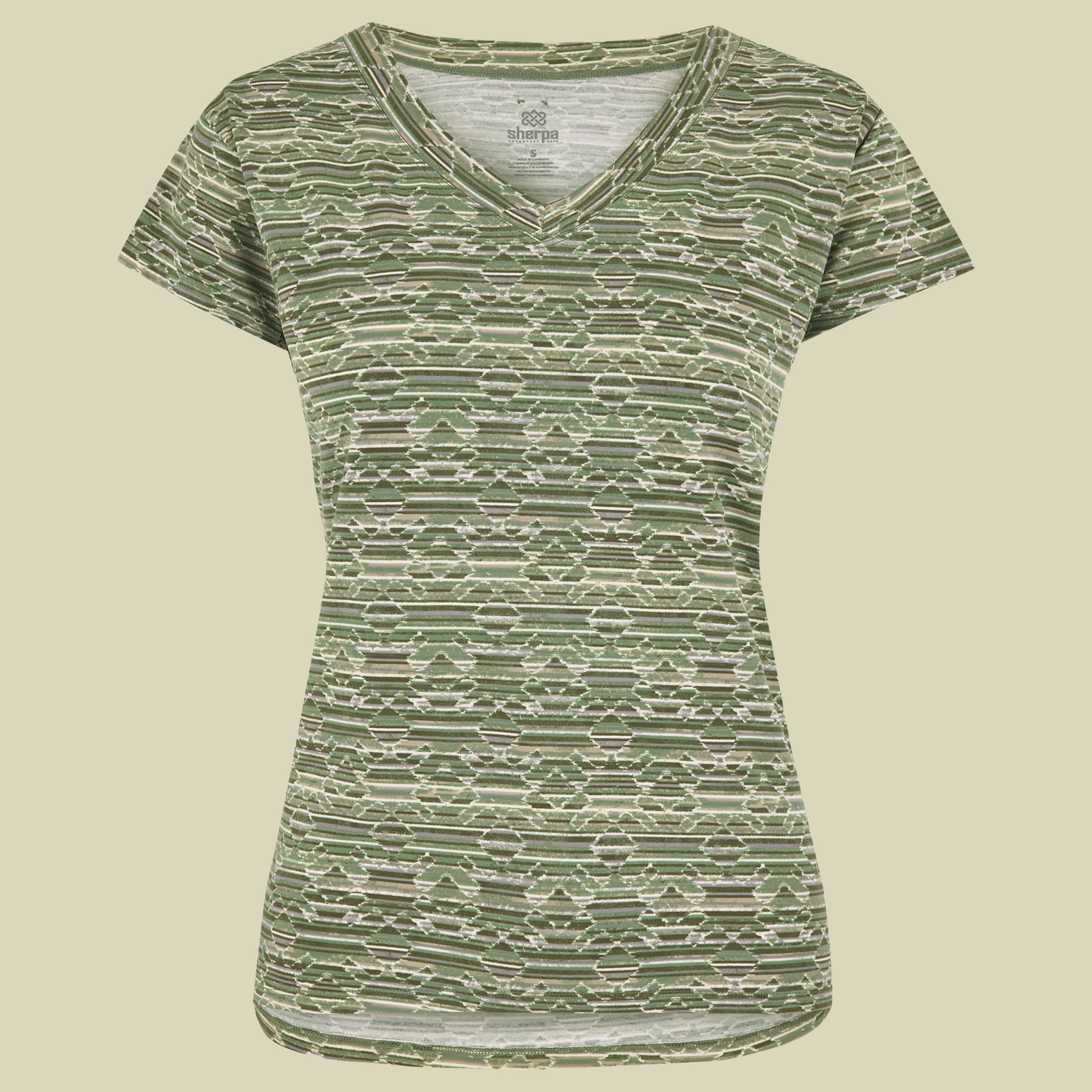 Neha V-Neck Tee Women Größe XL Farbe evergreen tribal geo