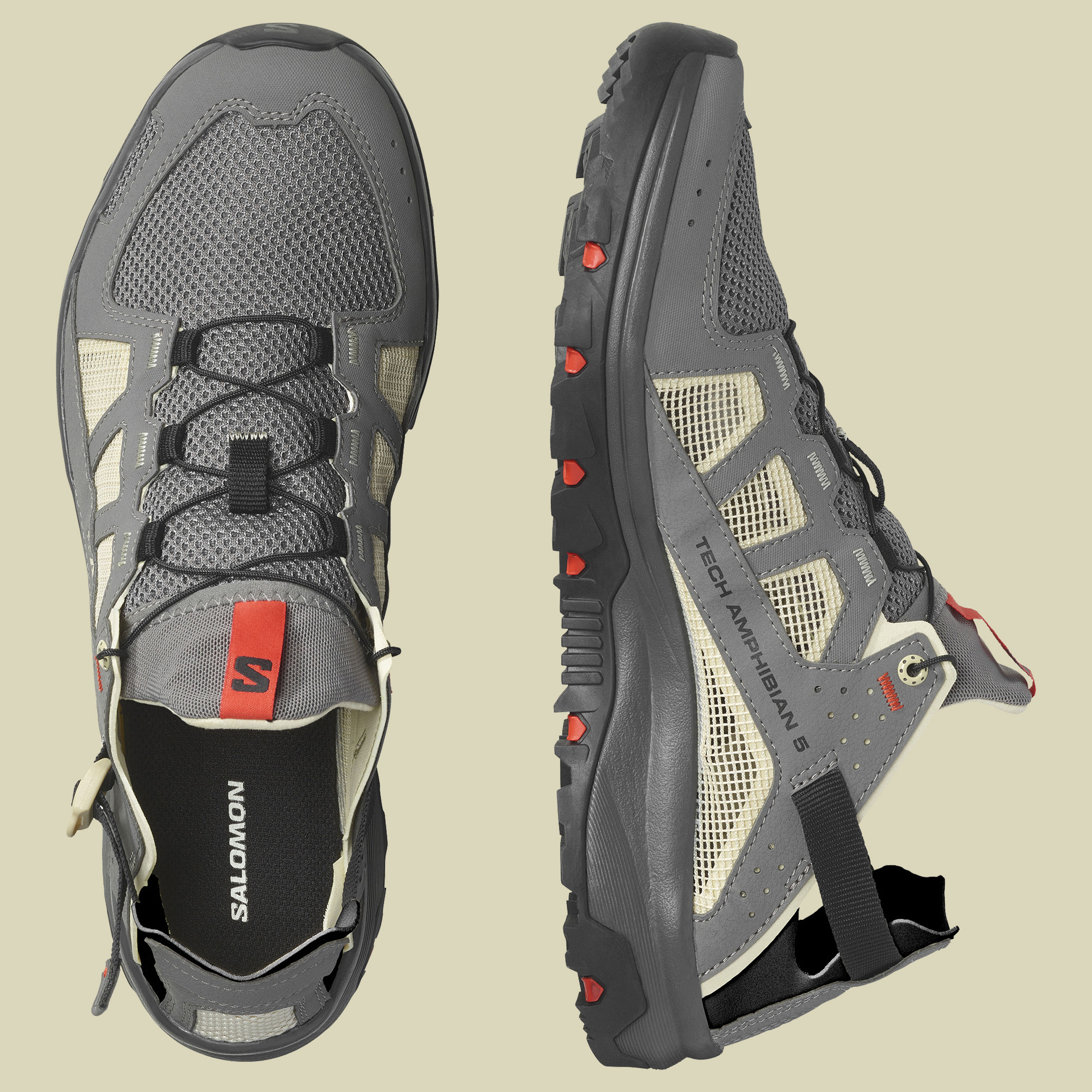 Techamphibian 5 Men grau UK 9 - pewter/moth/fiery red