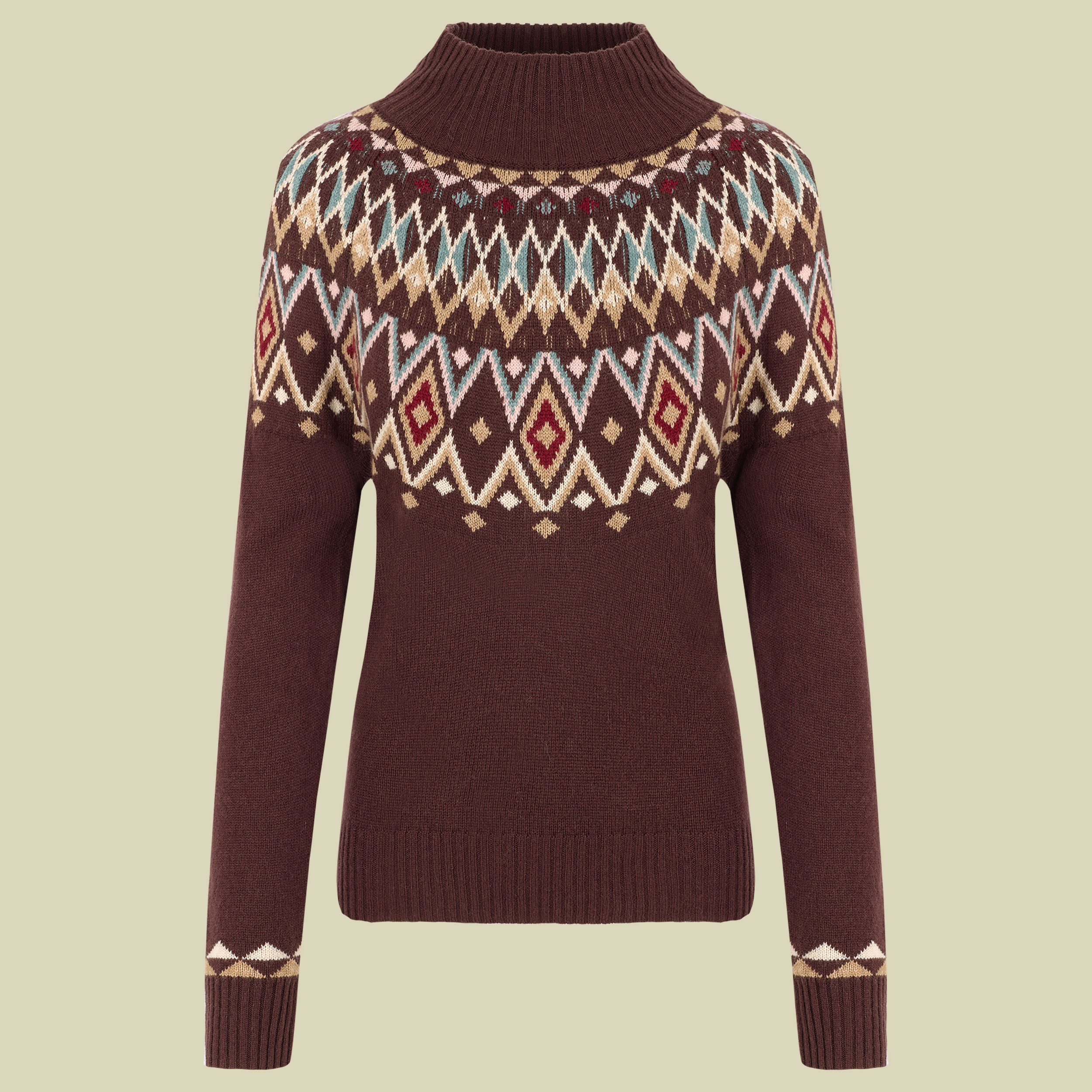 Indu Eco Mock Neck Women rot L - merlot