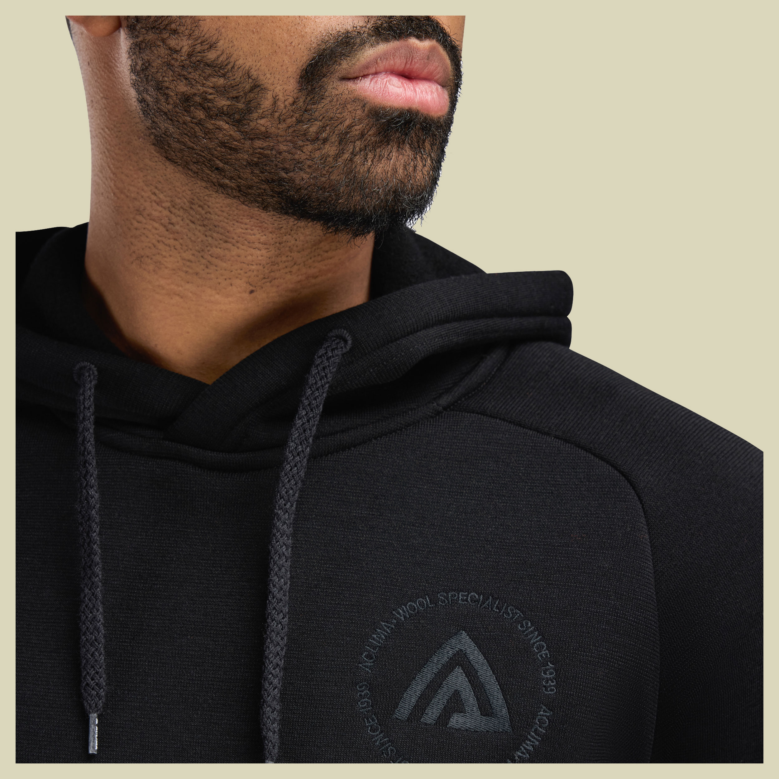 FleeceWool Hoodie Men M Jet Black