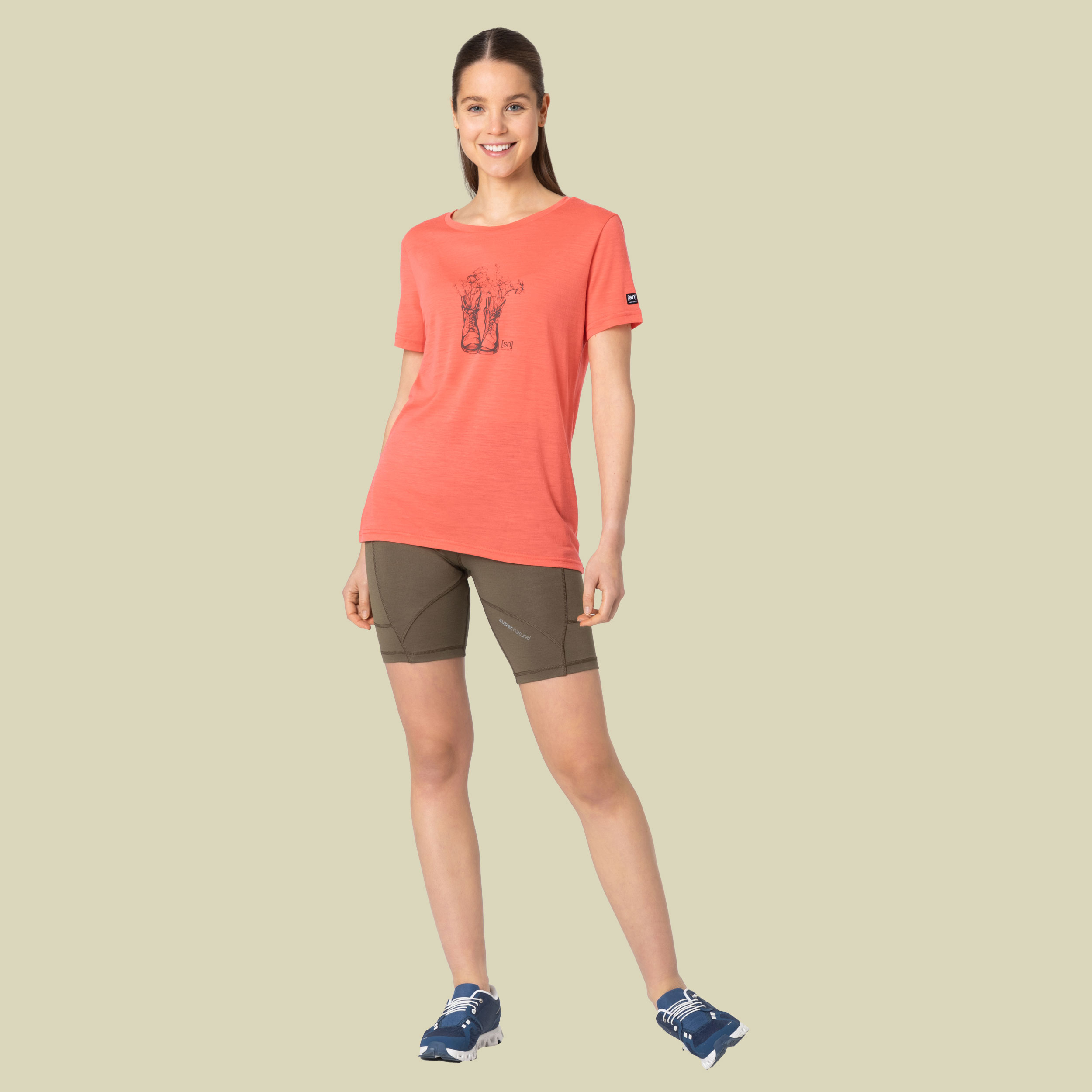 Blossom Boots Tee Women Größe L  Farbe living coral/stone grey