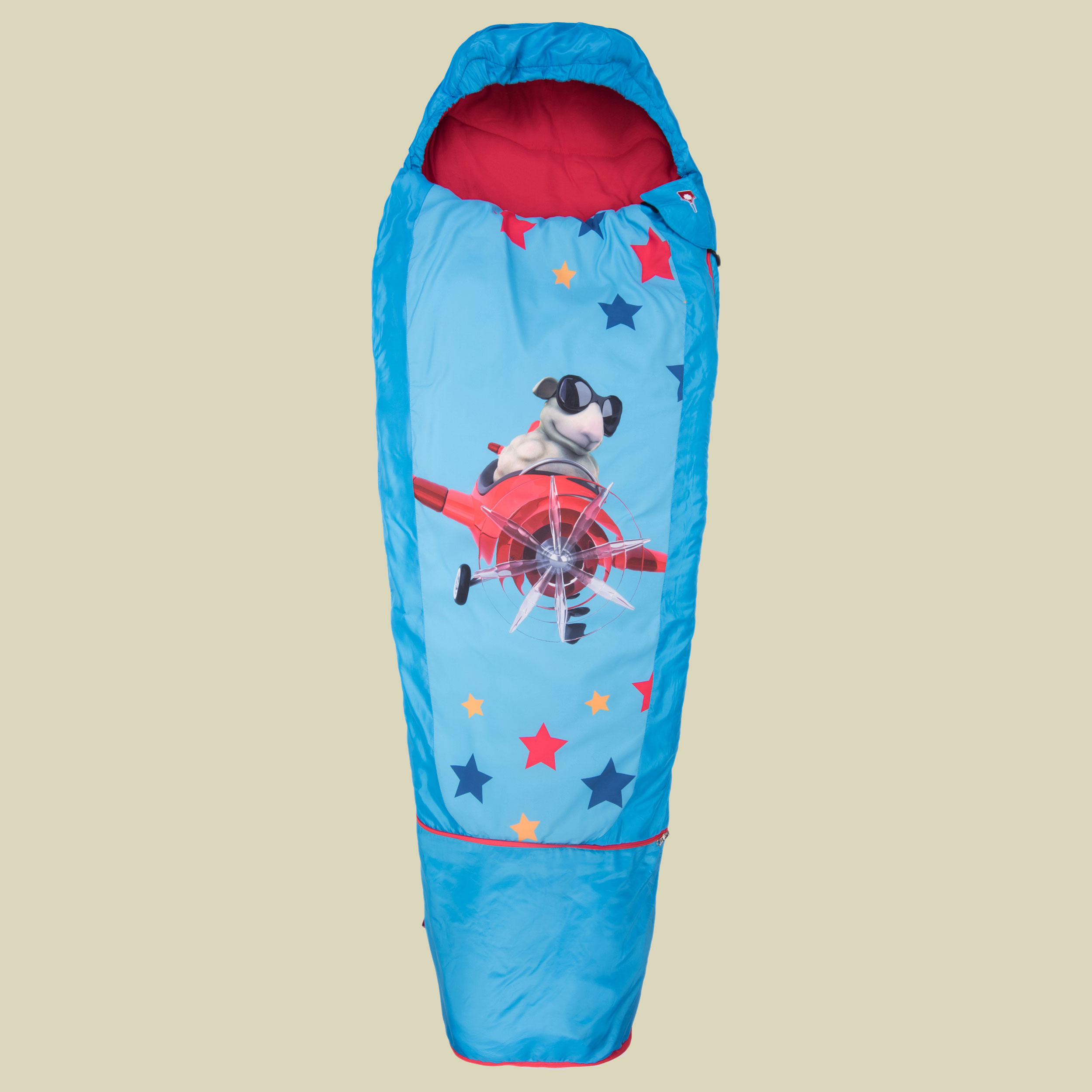 Biopod Wolle Kids Määäh  bis Körpergröße: 155 cm Farbe: blau/rot mit Motiven