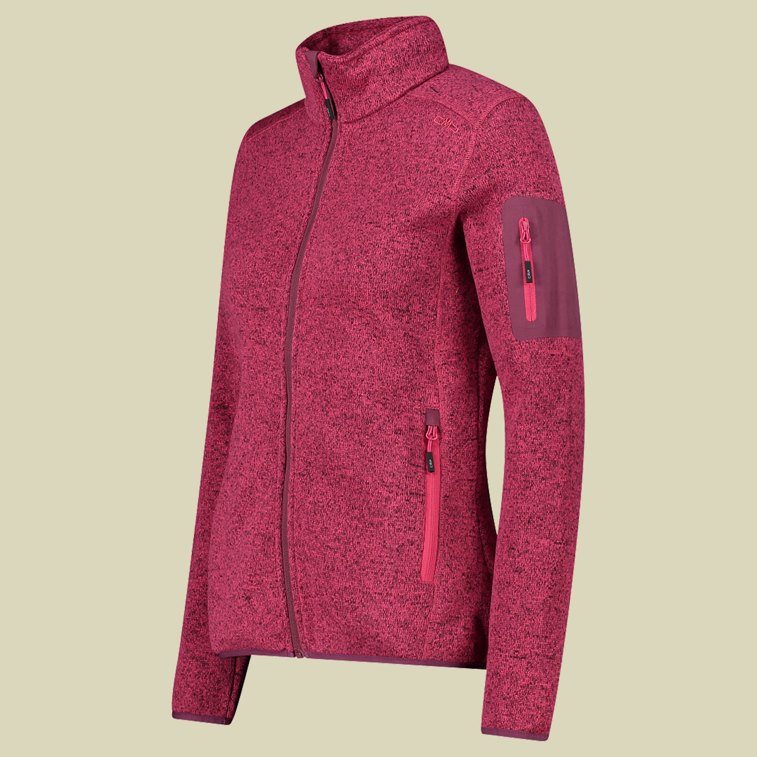 Woman Knitted Fleece Jacket CMP 3H14746 Größe 38 Farbe 06CM fucsia-amaranto