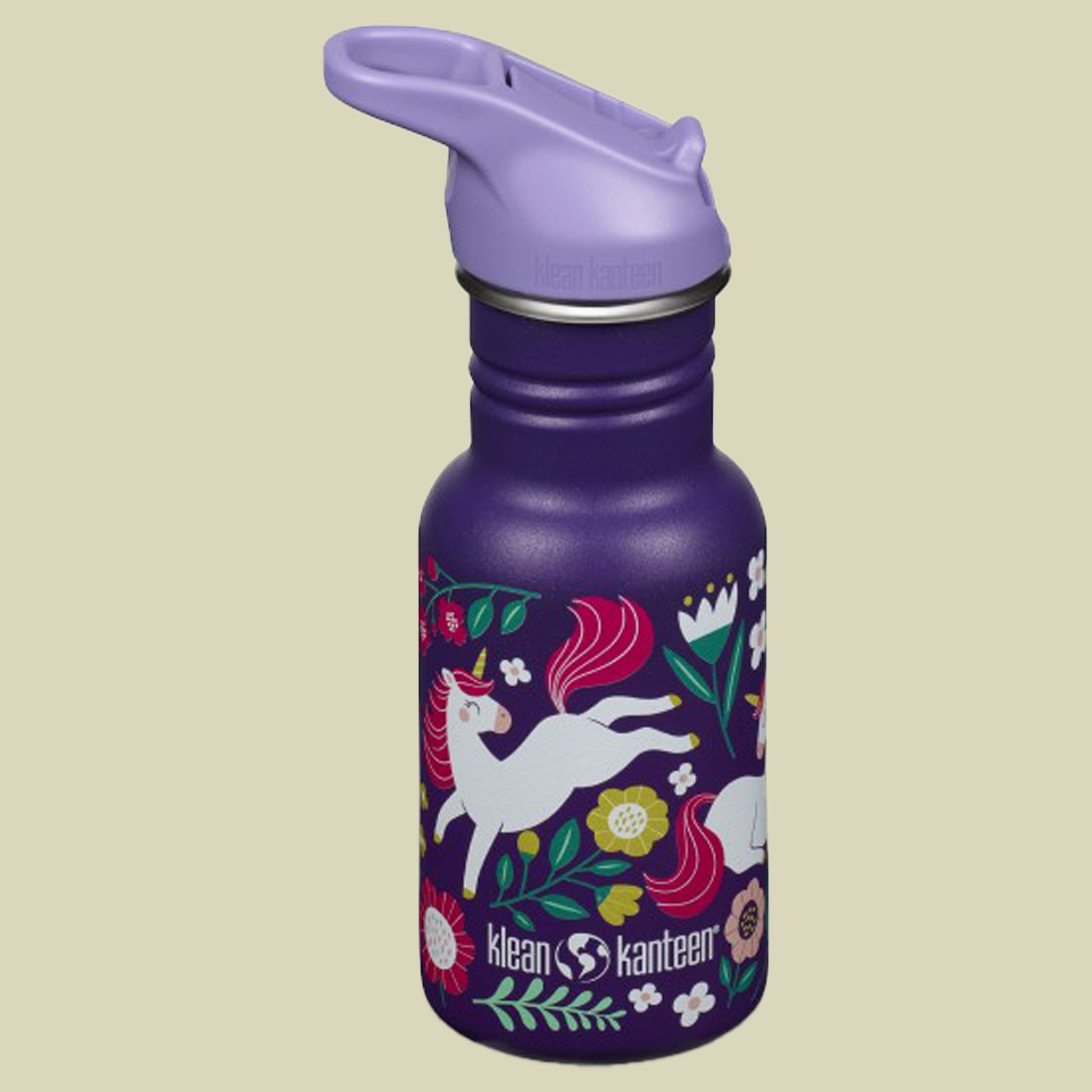 Kid Kanteen Classic Narrow (Flip Sport Cap) 355 ml mehrfarbig lila - Farbe Leaping Unicorn