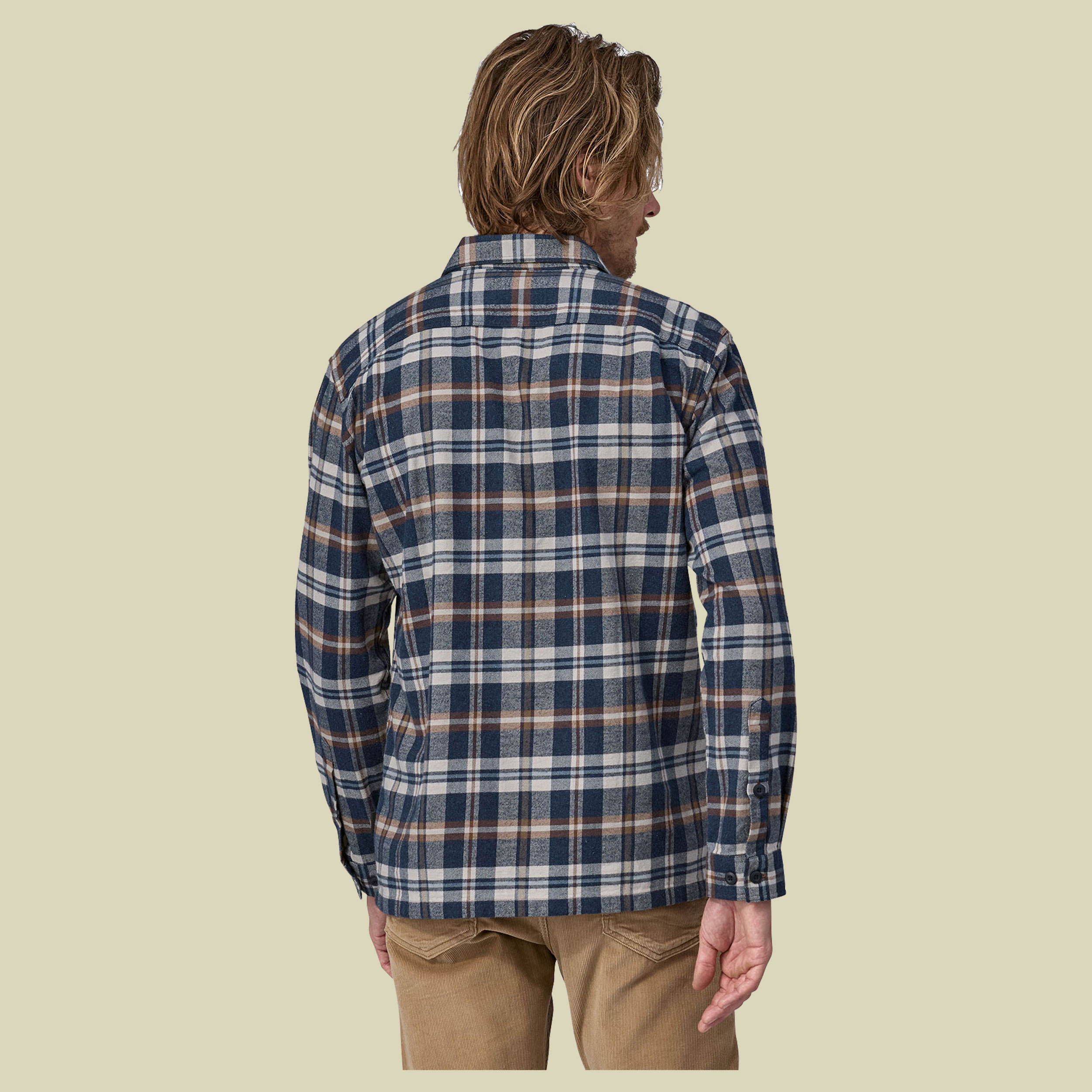 L/S Organic Cotton MW Fjord Flannel Shirt Men Größe L  Farbe fields: new navy