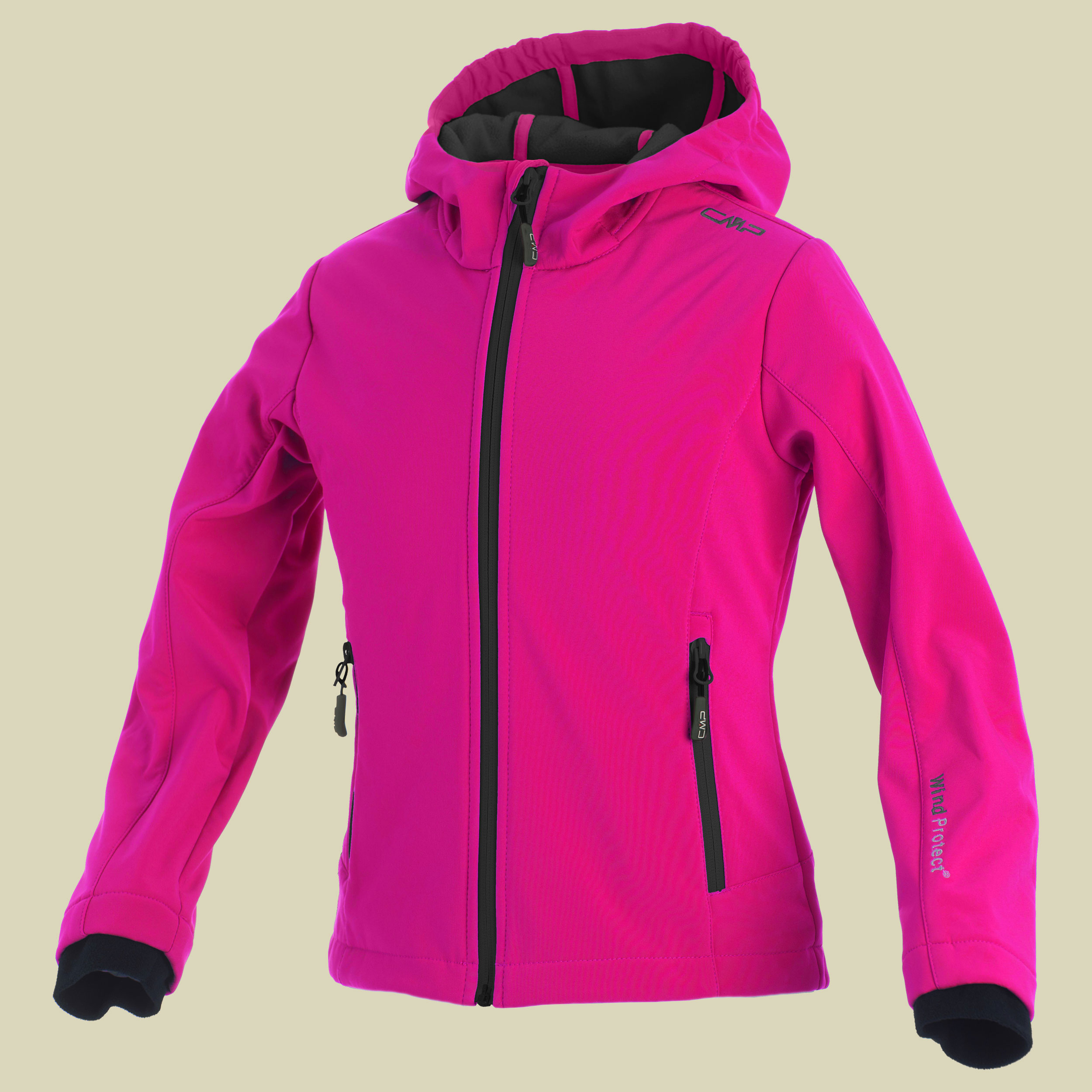 Girl Softshell Jacket Fix Hood CMP 3A29385N Größe 116 Farbe pink fluo - caviale