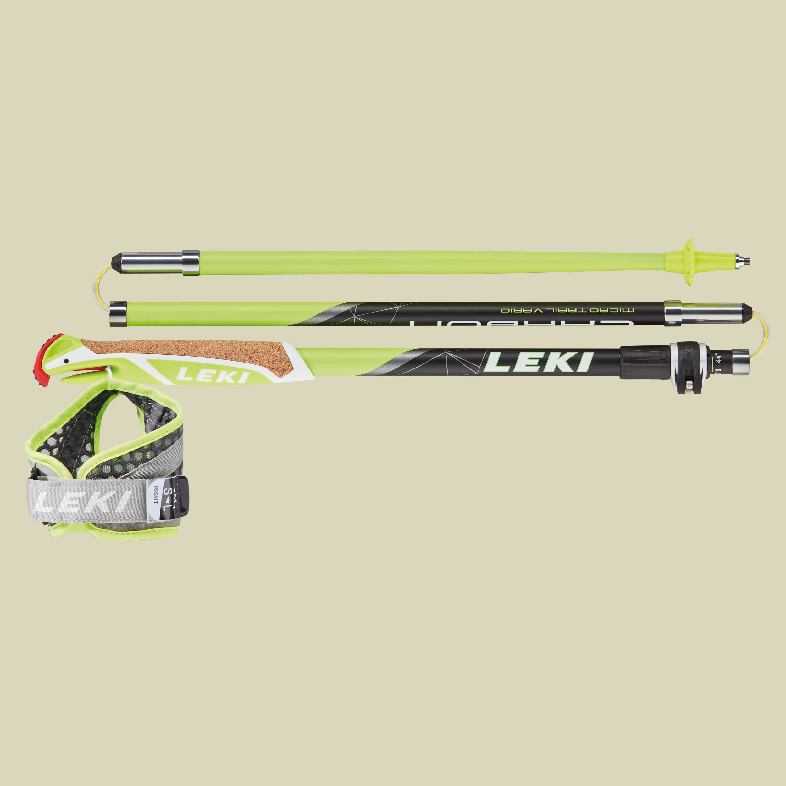 Micro Trail Vario Länge 110-130 cm Farbe grün-schwarz-anthrazit-weiß