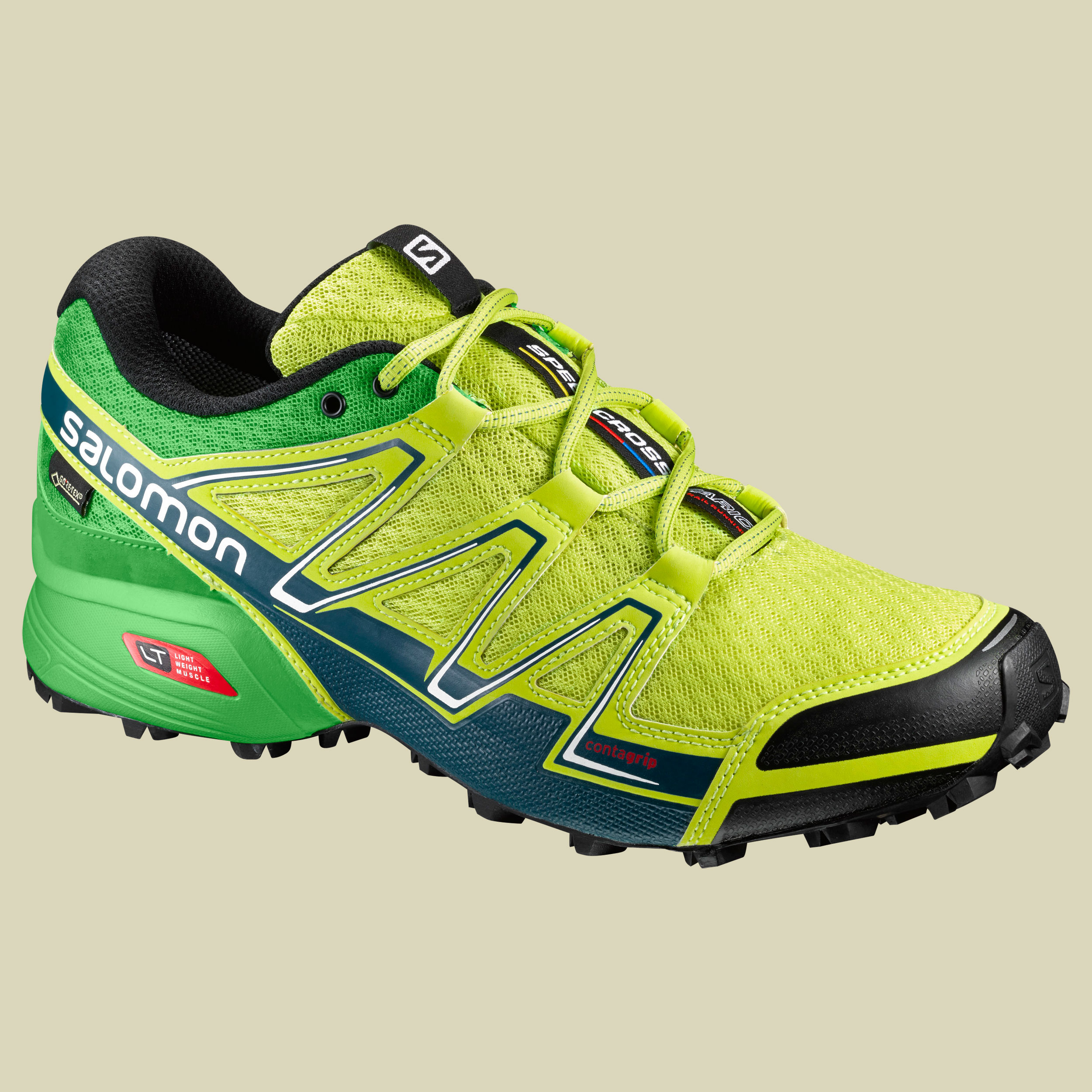 Speedcross Vario GTX Men Größe UK 12 Farbe lime puch/classic green/mallard blue