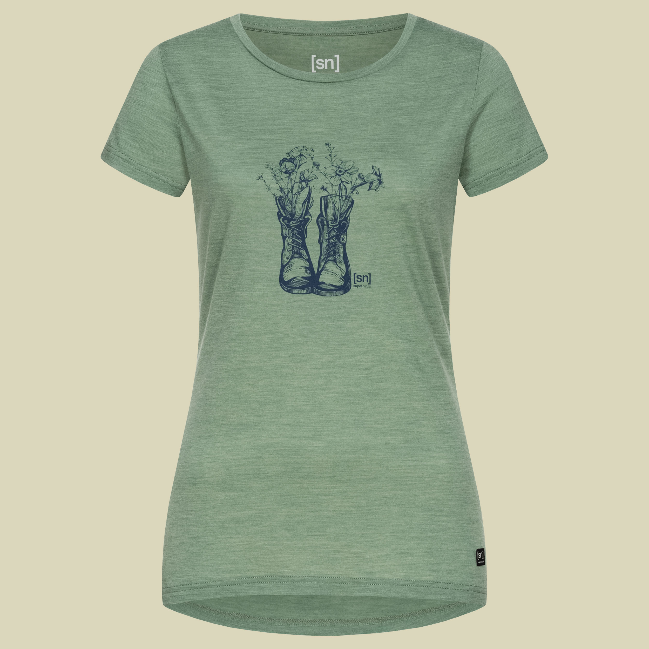 Blooming Boots Tee Women Größe S Farbe sea spray melange/blue iris