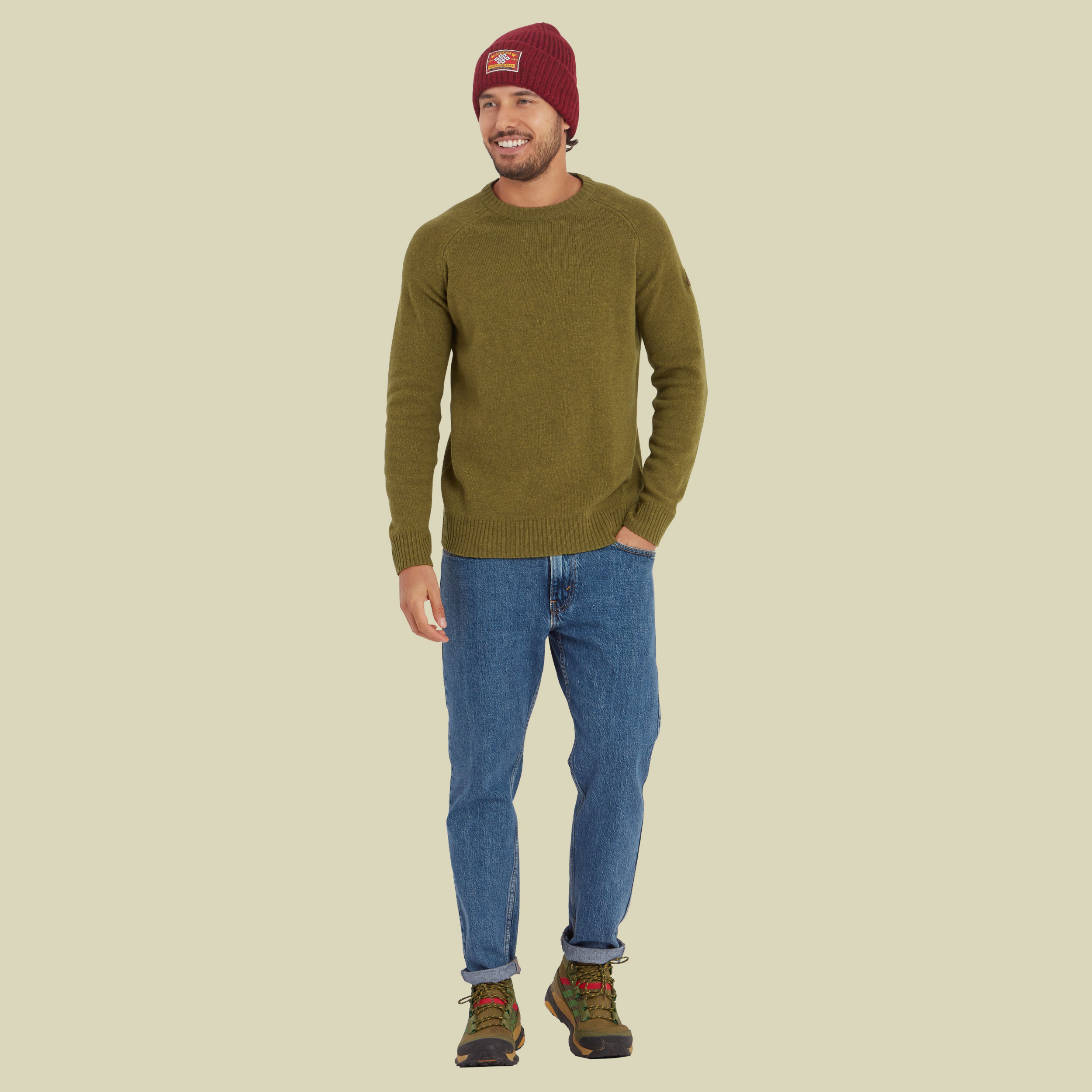 Kangtega Crew Sweater Men braun XL - Farbe moss