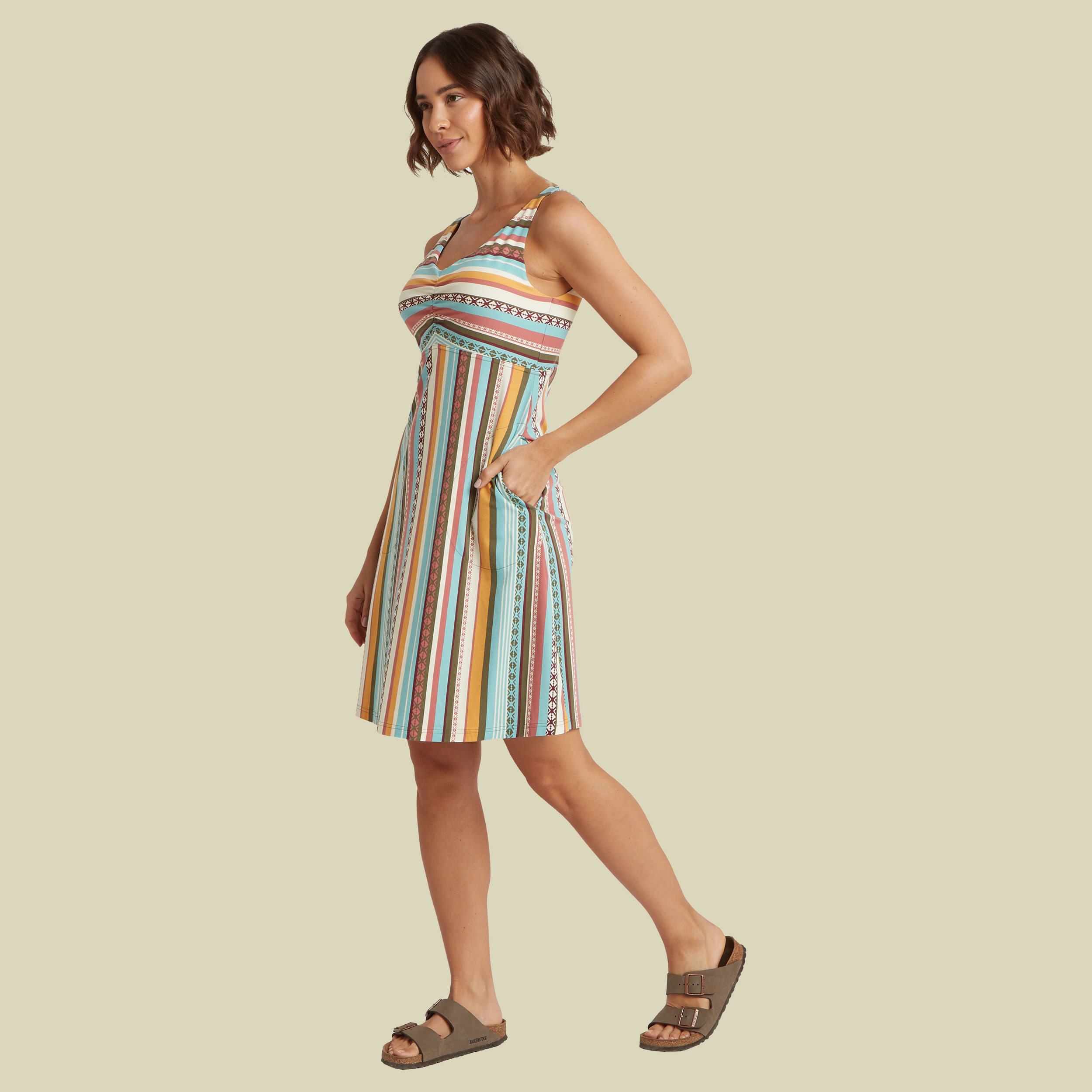 Neha Empire Dress XS mehrfarbig gestreift - Farbe evergreen indreni