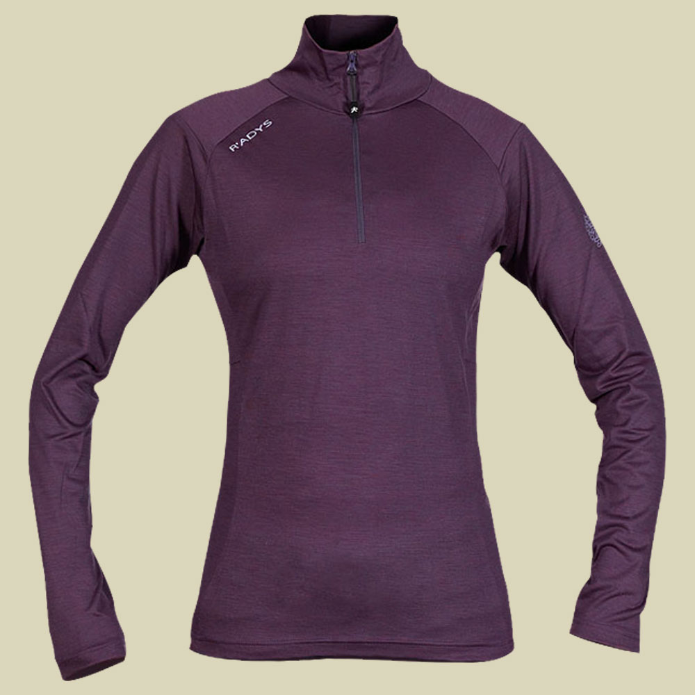 R 9W Merino Underwear Zip Shirt women Größe S Farbe aubergine