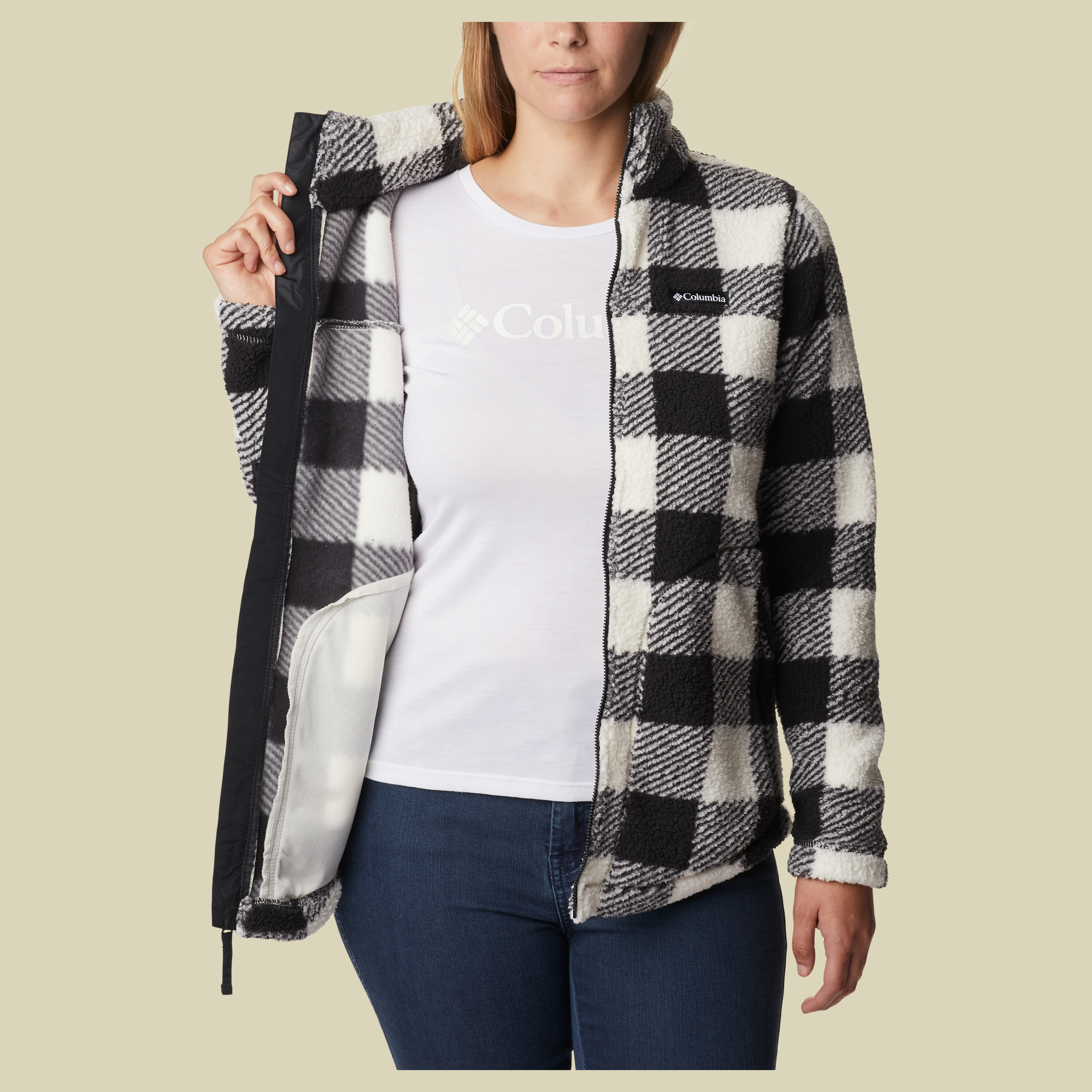 West Bend Full Zip Women Größe XL Farbe Chalk Check Print