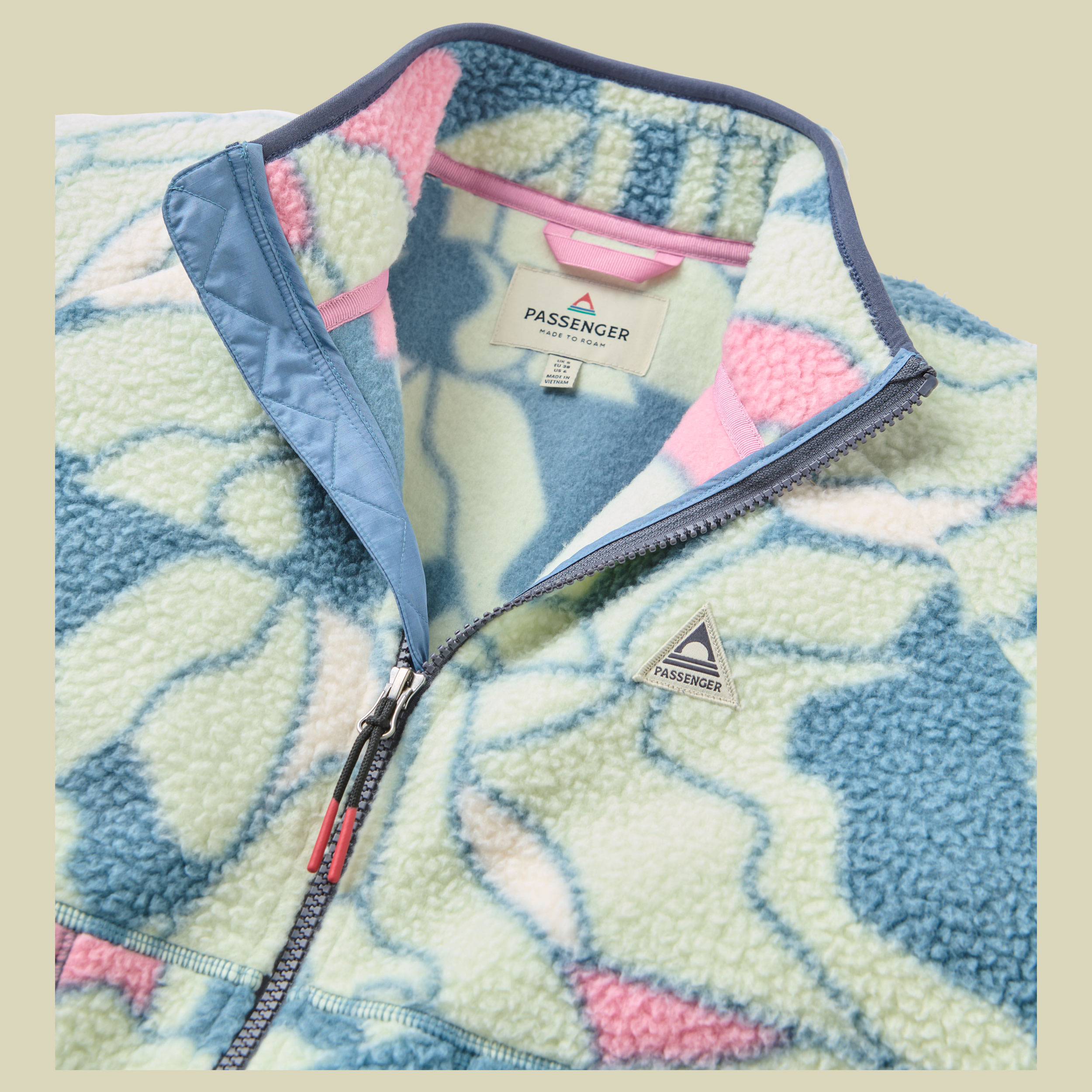 Home Full Zip Sherpa Fleece Women S slower rhythms stormy blue