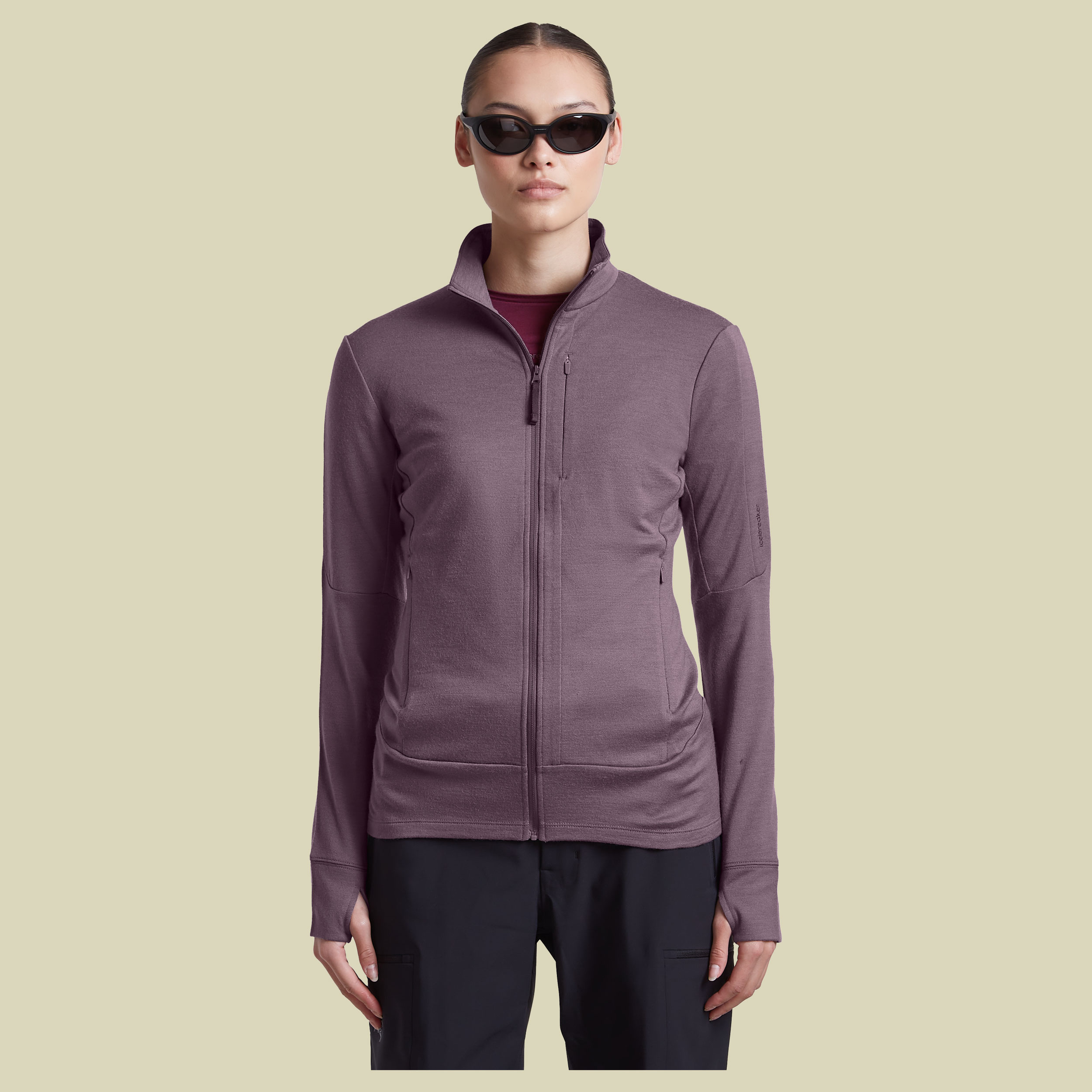 Merino 260 Quantum IV LS Zip Women XL lila - grey plum