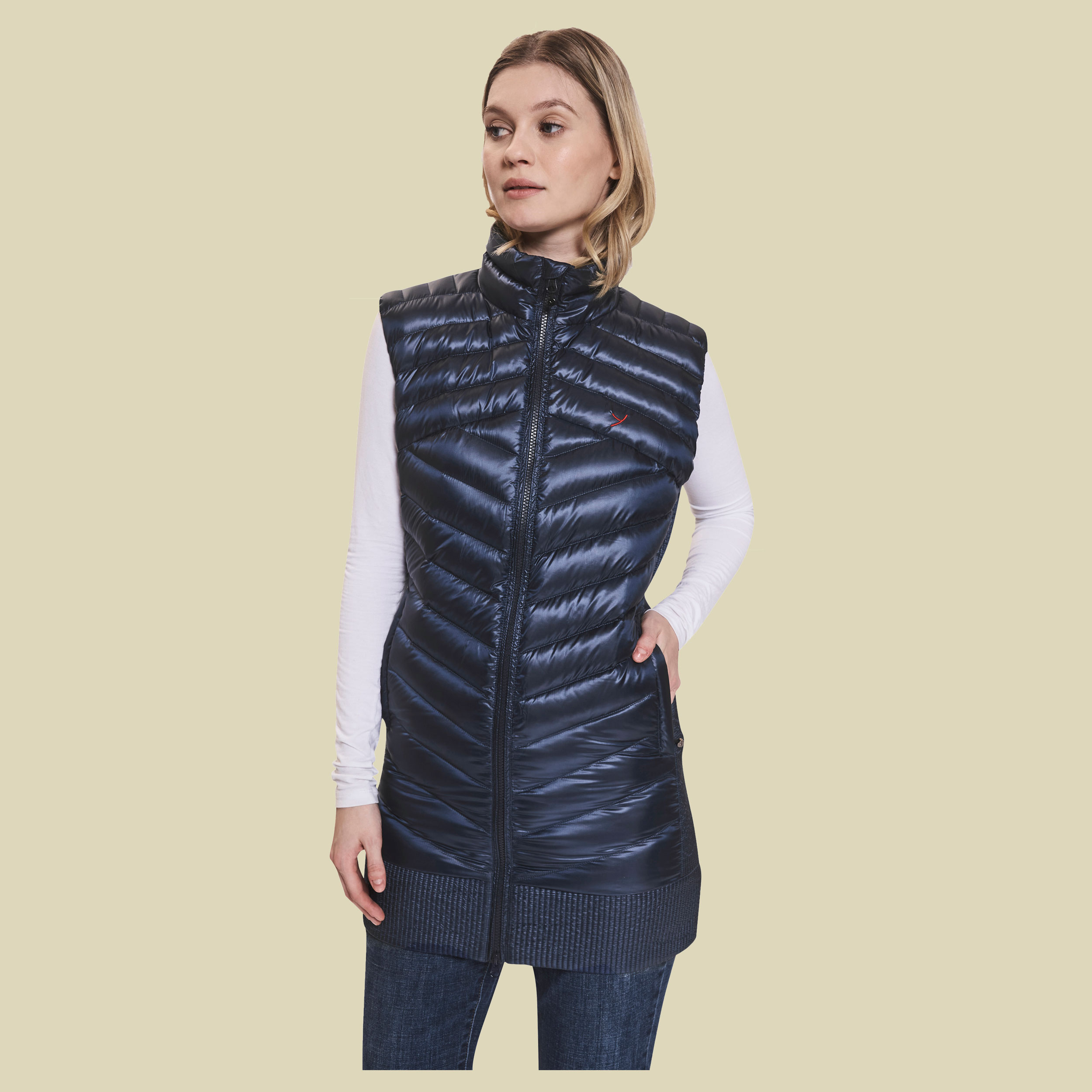 Tuya Long Down Vest Women Größe L  Farbe mood indigo