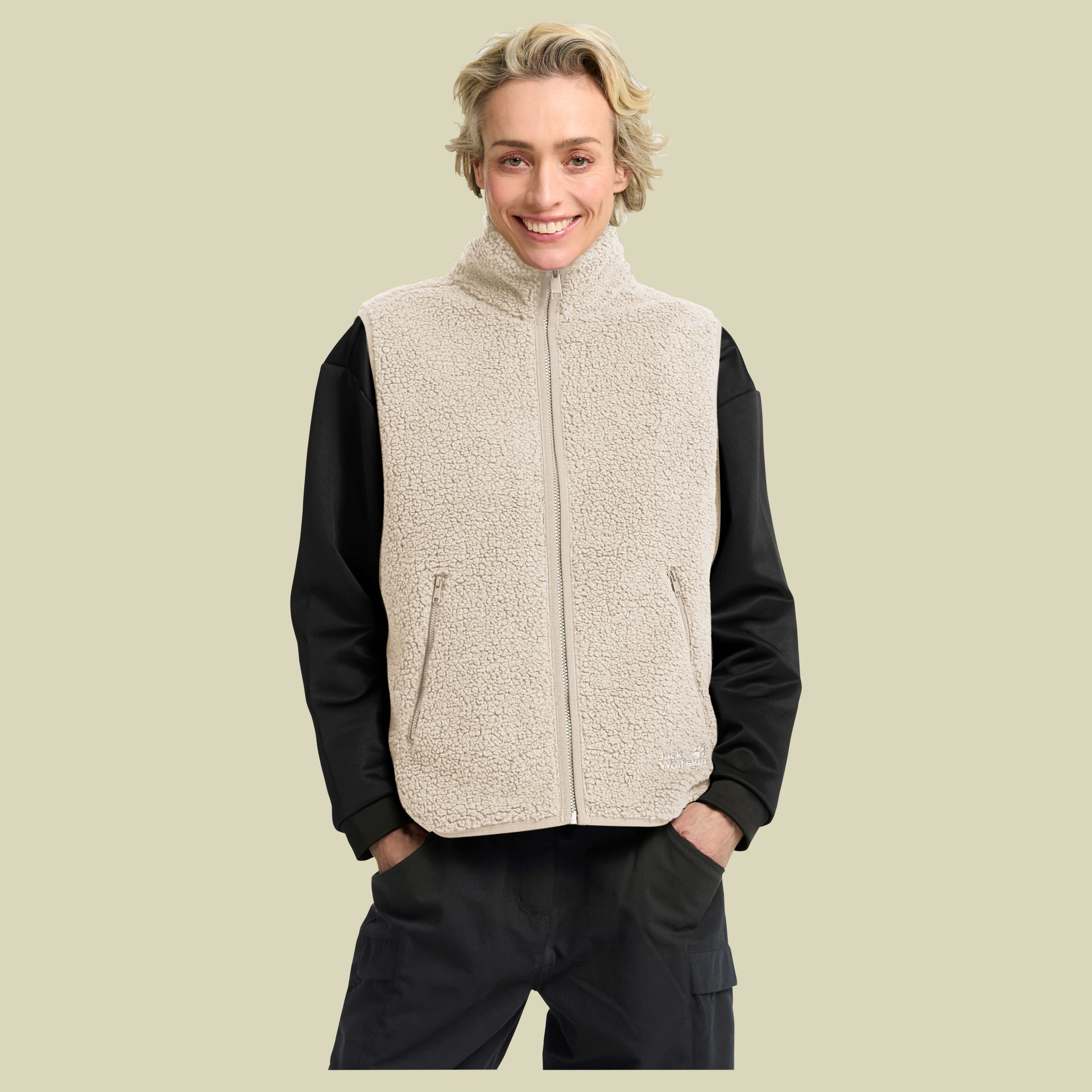 High Curl Vest Women grau XXL - oyster