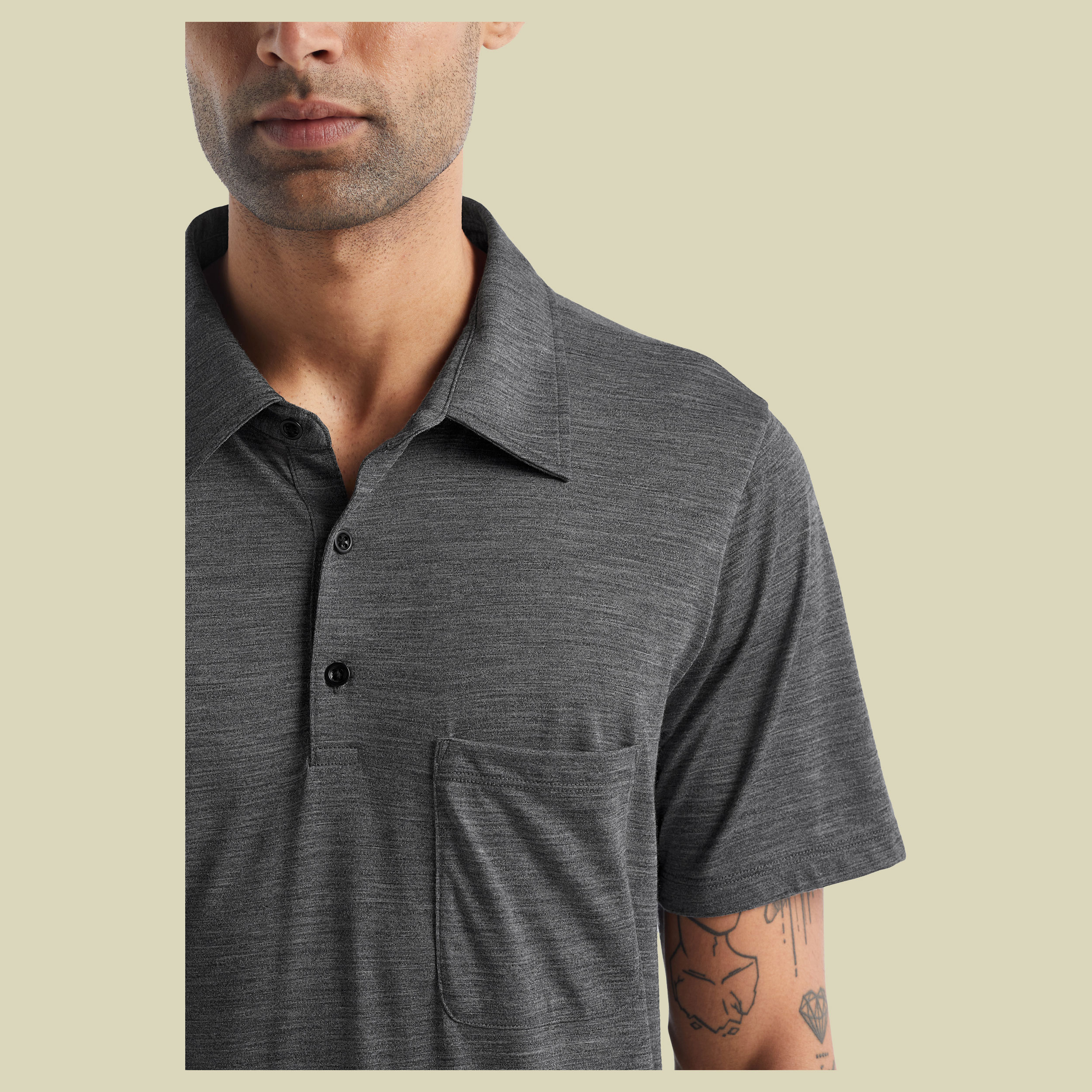 Drayden SS Polo Men L grau - gritstone HTHR