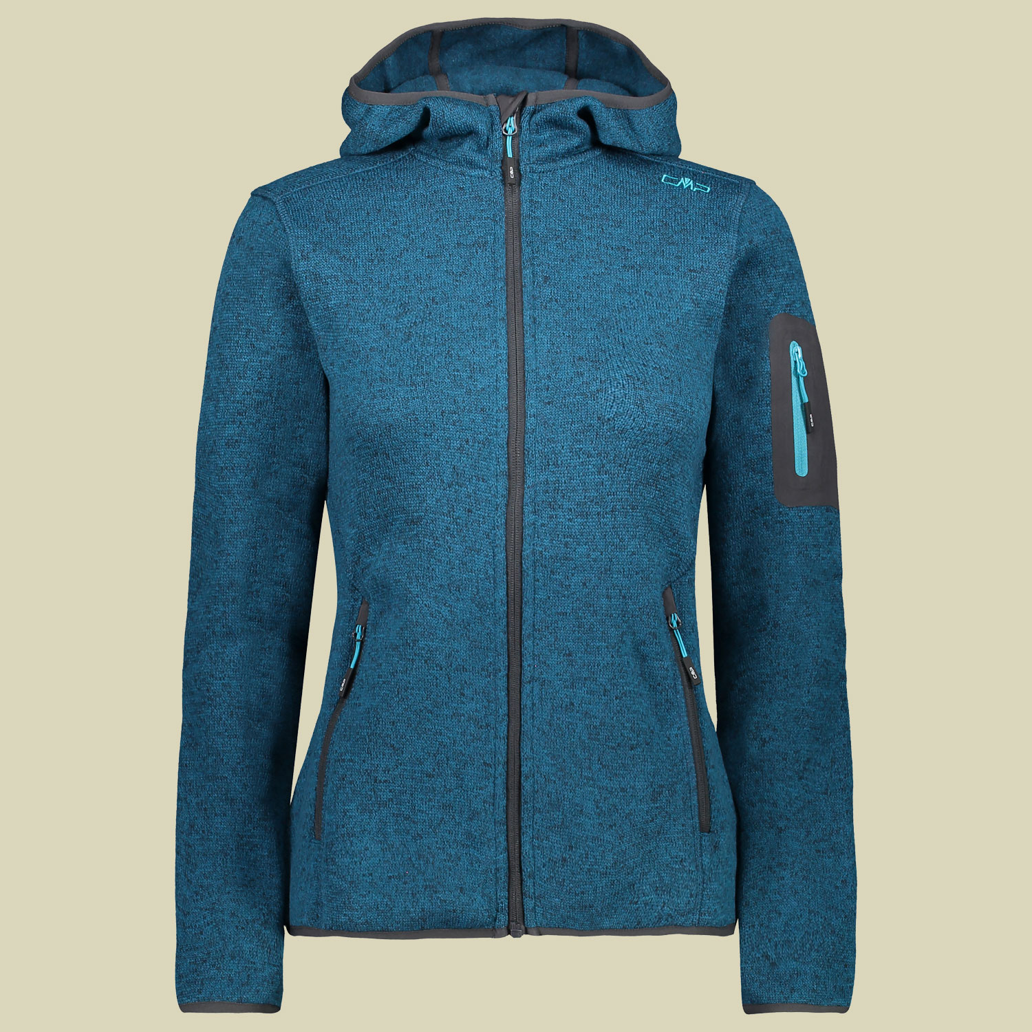 CMP - Woman Knitted Fleece Jacket Fix Hood CMP 3H19826-Fleecejacke ...