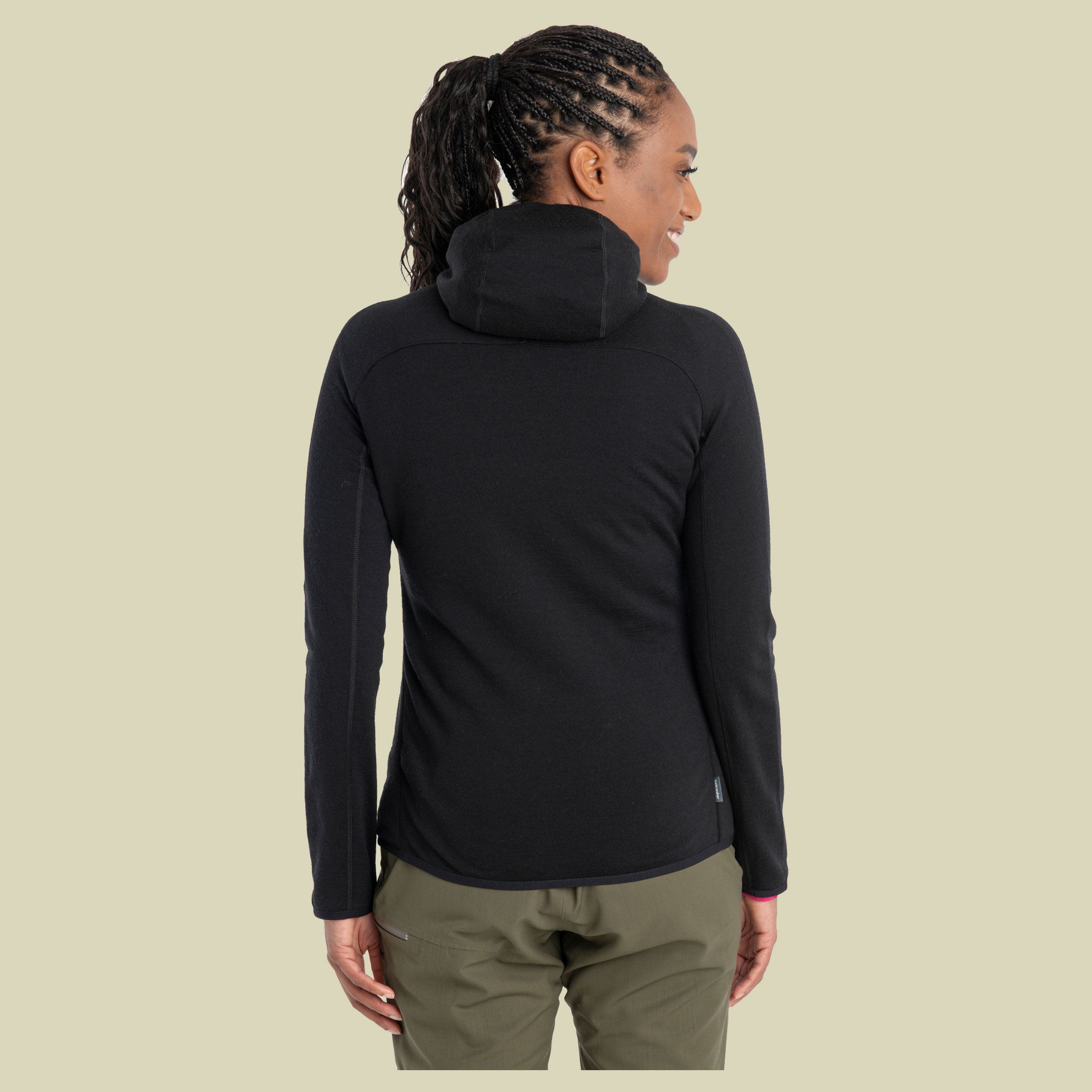 Merino Quantum Hybrid LS Zip Hoodie Women Größe XL Farbe black