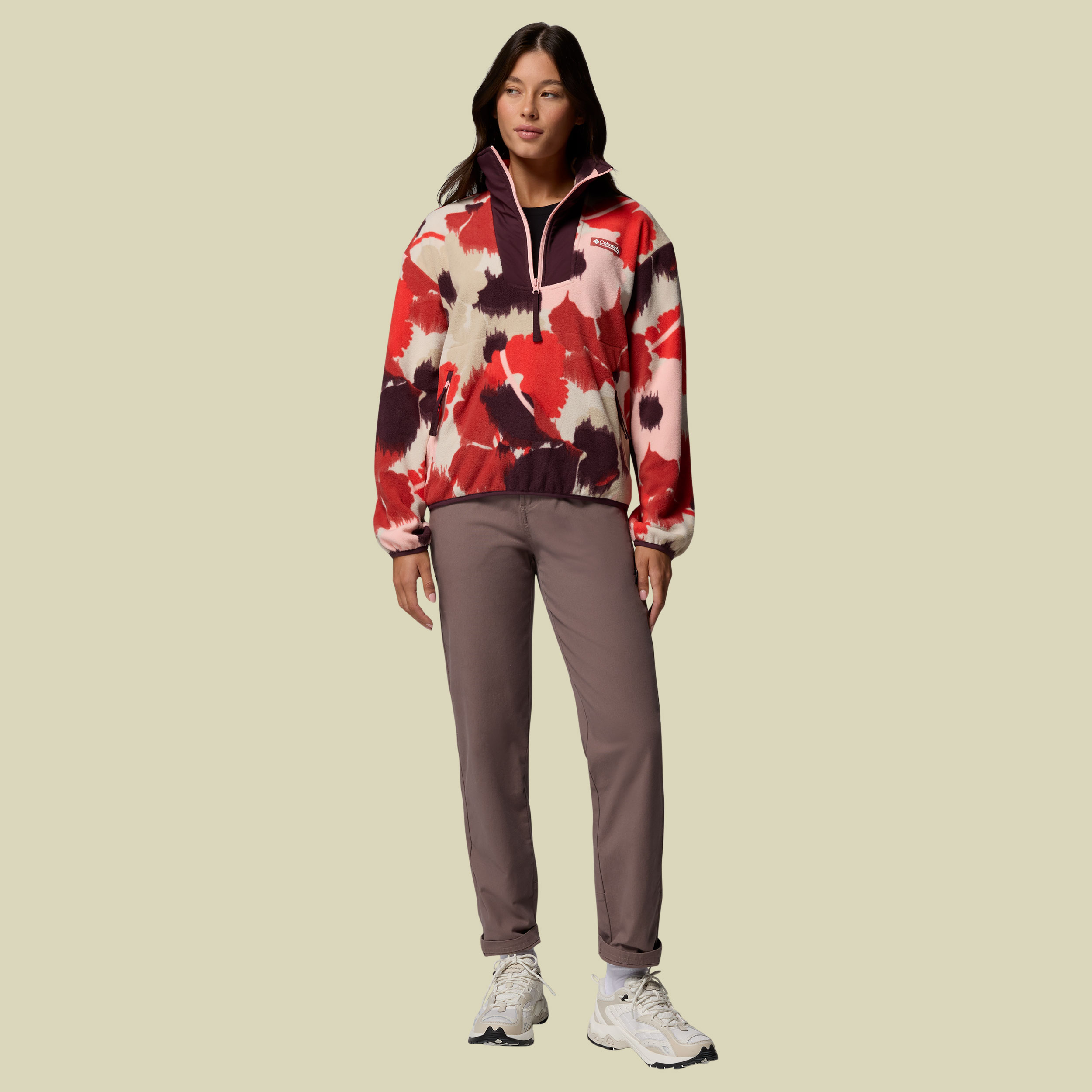 Sequoia Grove Printed Half Zip Women XS mehrfarbig rot - washed red, ikatbloom