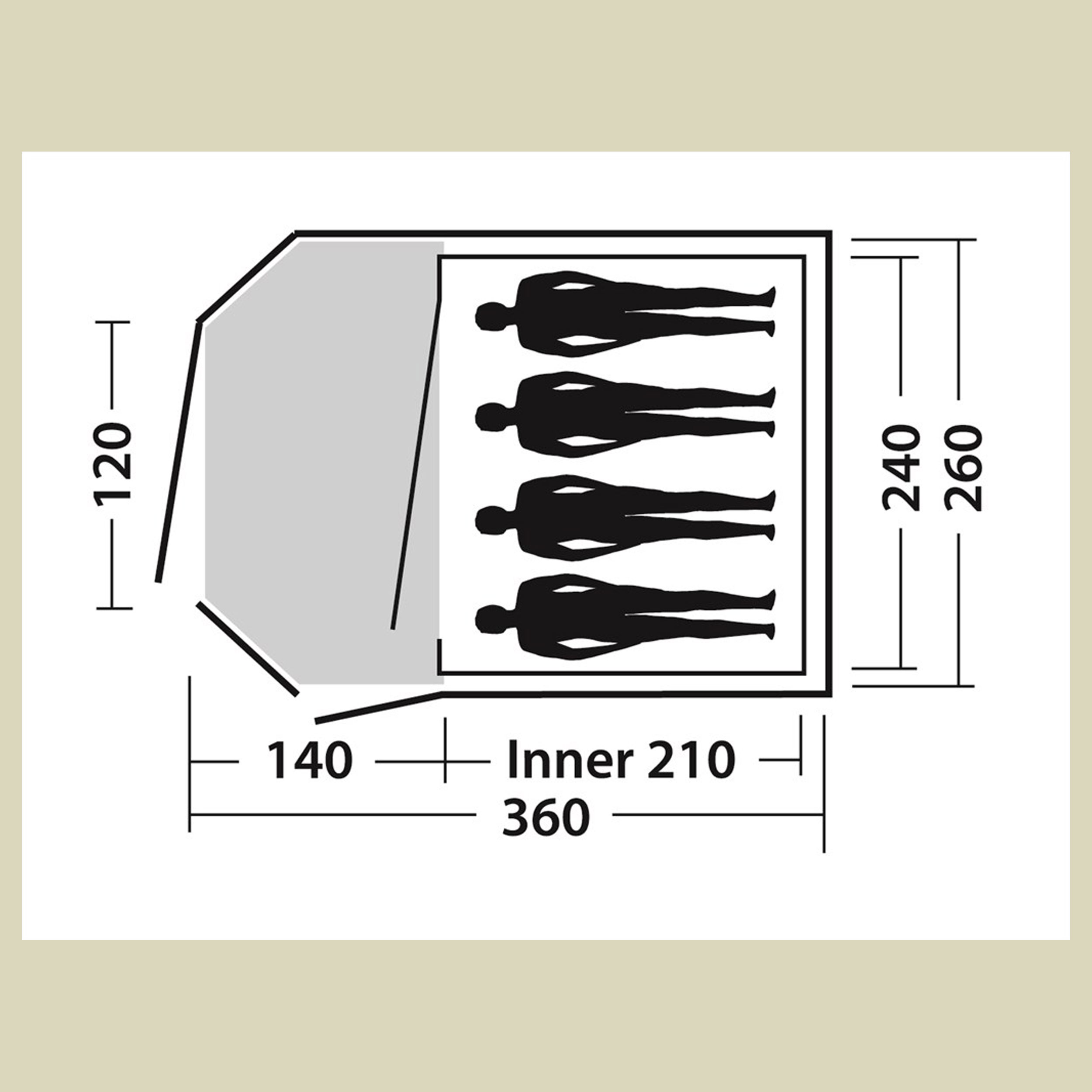 Corona 400 4-Personen-Zelt Farbe grün