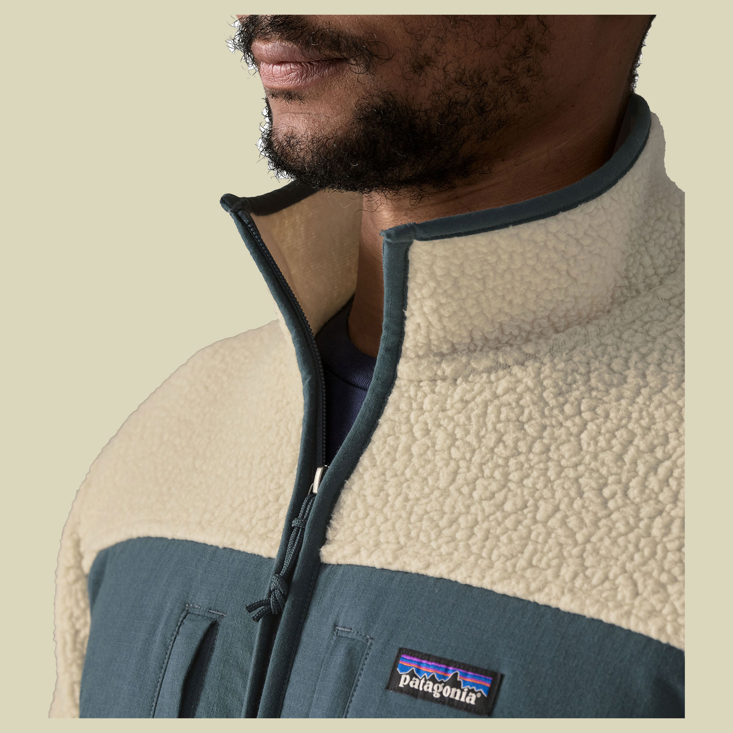 Retro Pile Patch Jacket Men XL mehrfarbig - pelican