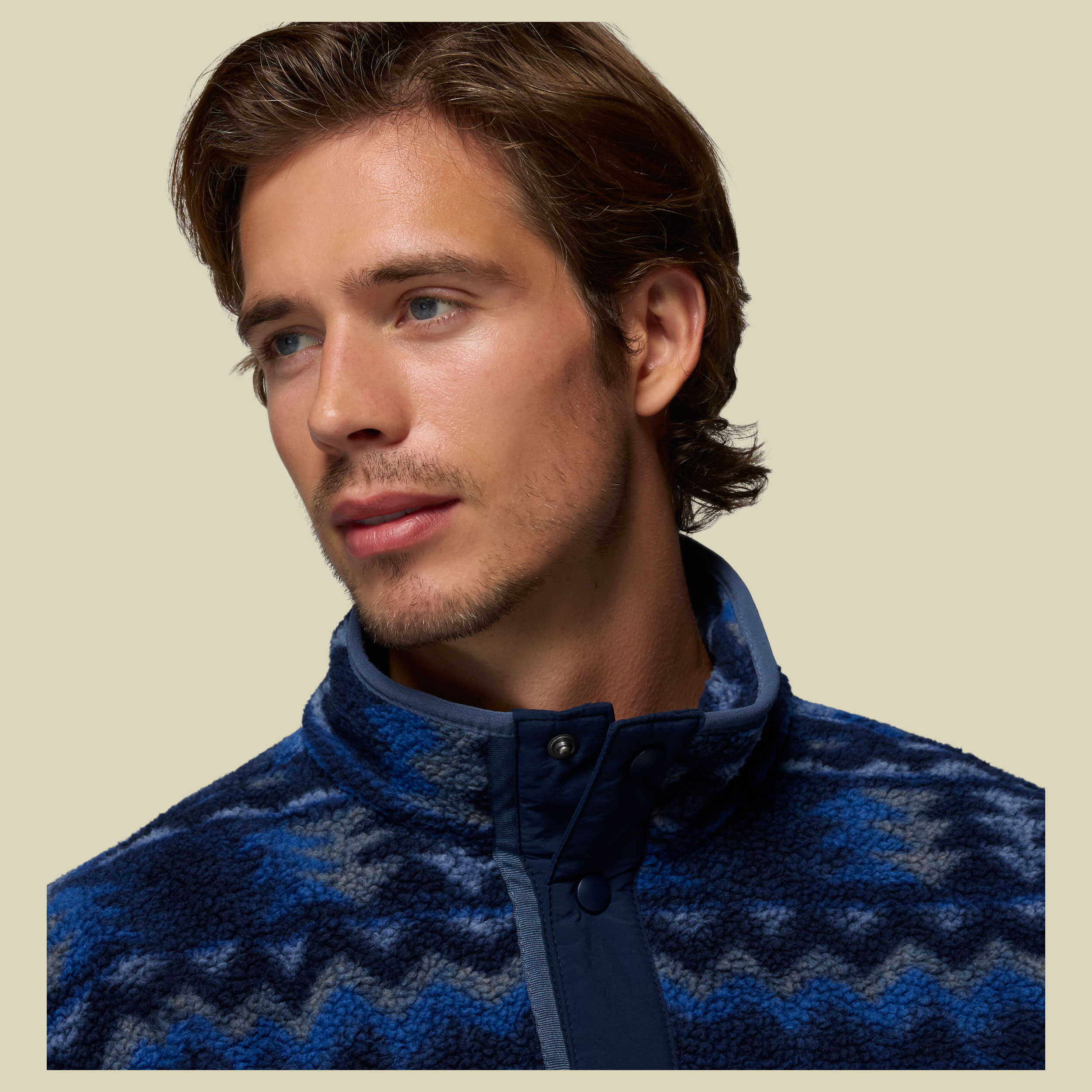 Helvetia II Printed Half Snap Fleece Men