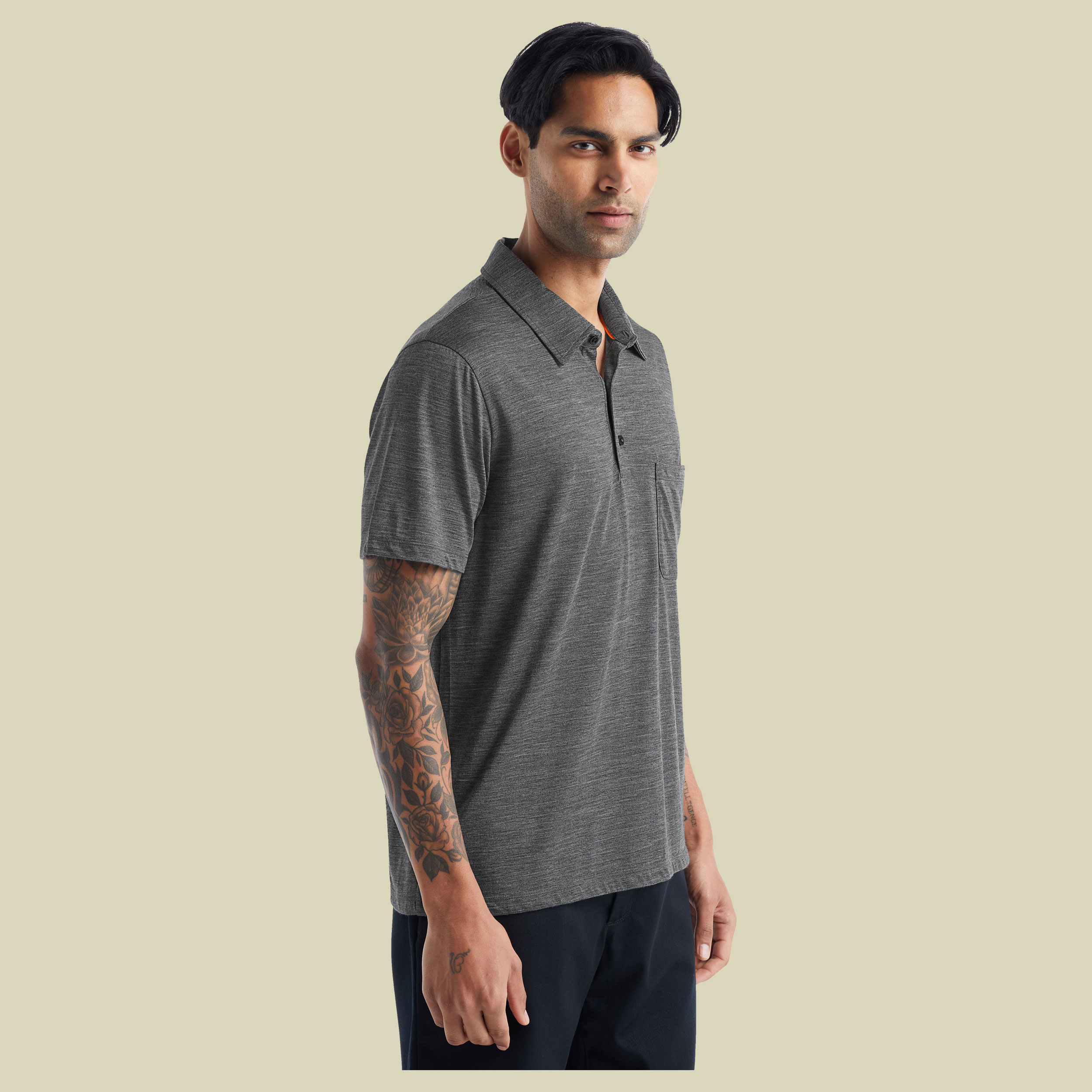 Drayden SS Polo Men L grau - gritstone HTHR