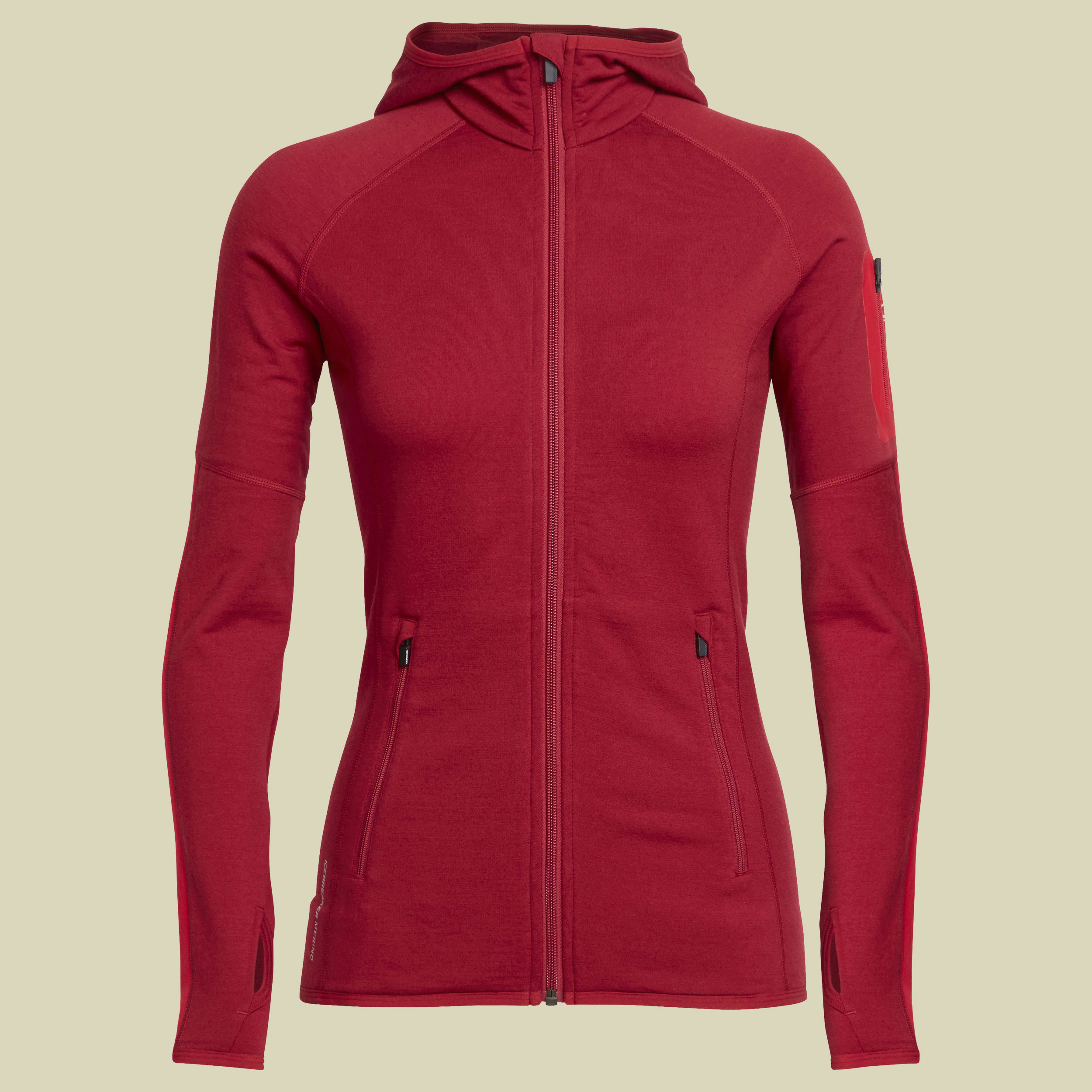 Atom LS Zip Hood Women Größe XS Farbe garnet/shocking/white
