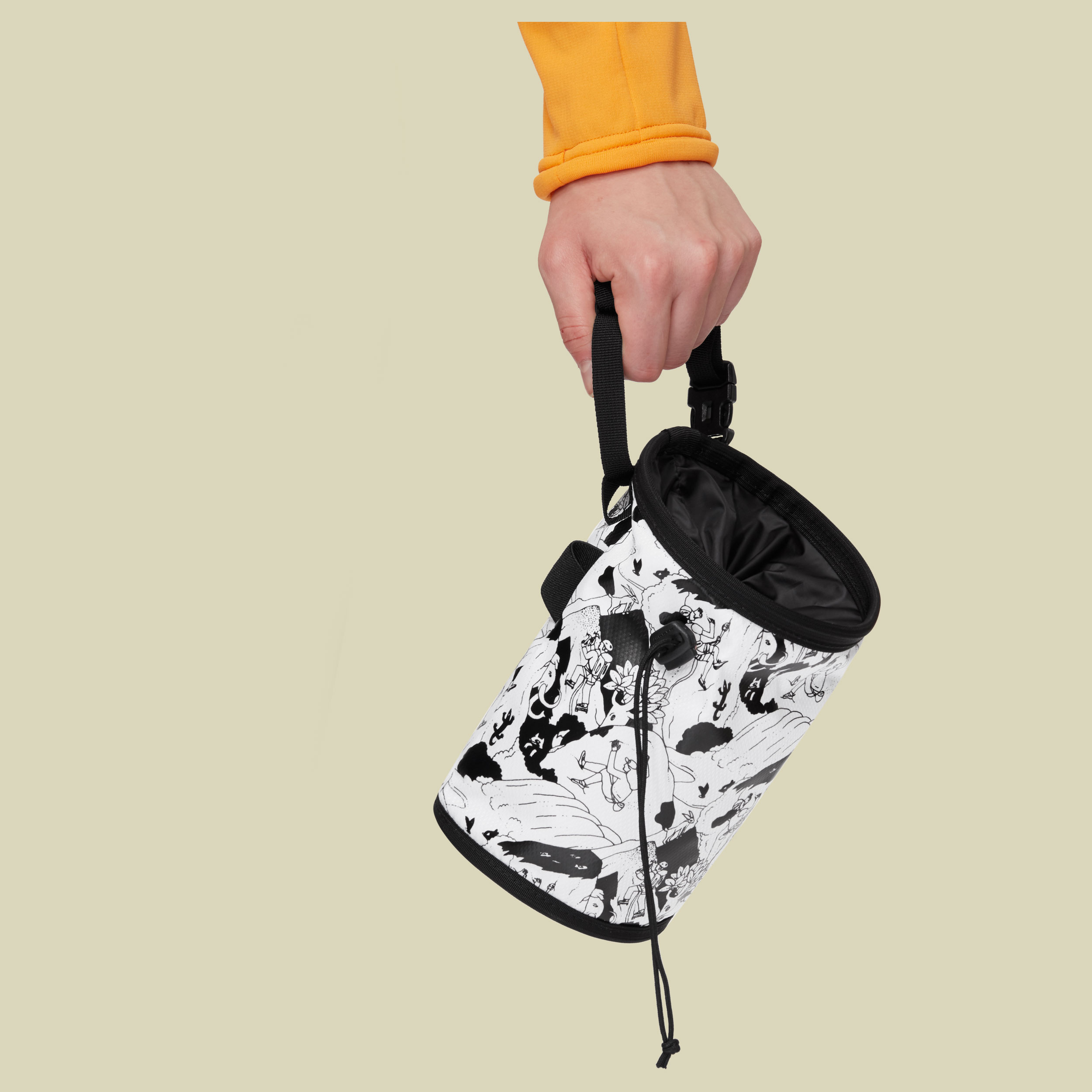 Gym Print Chalk Bag weiß one size - climbing scene AOP