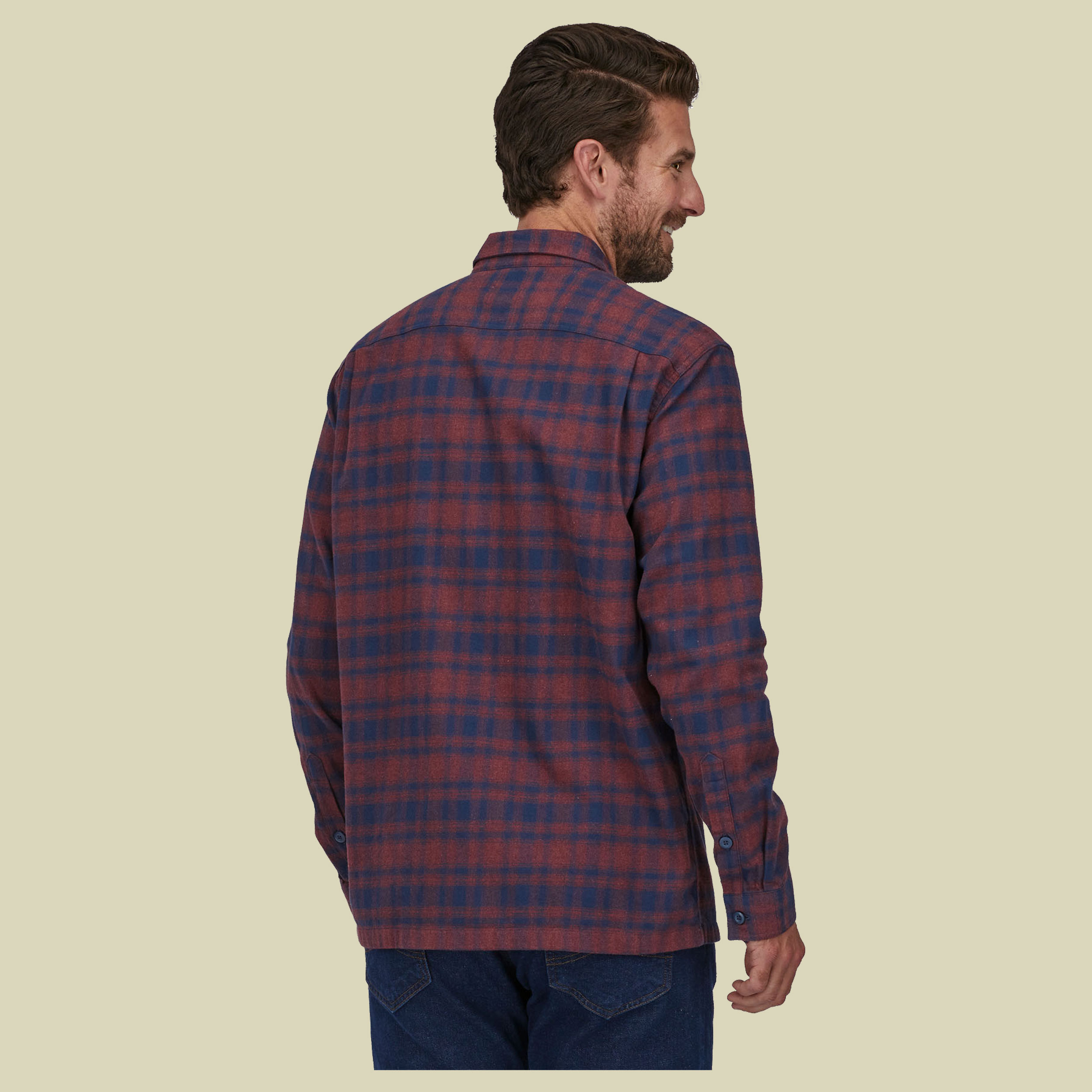 L/S Organic Cotton MW Fjord Flannel Shirt Men Größe S Farbe Connected Lines: sequoia red