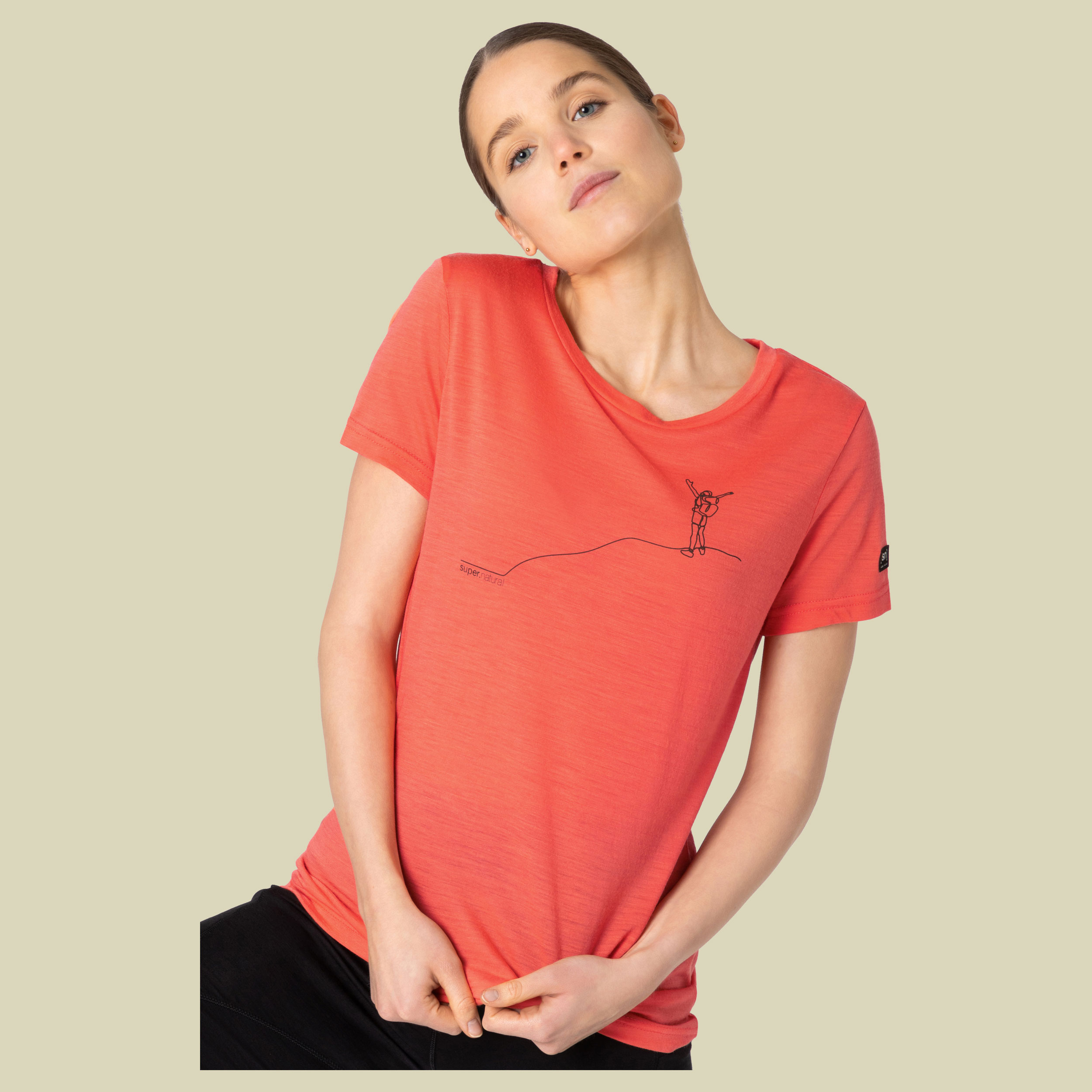 Gipfelglück Tee Women Größe XL Farbe living coral/stone grey