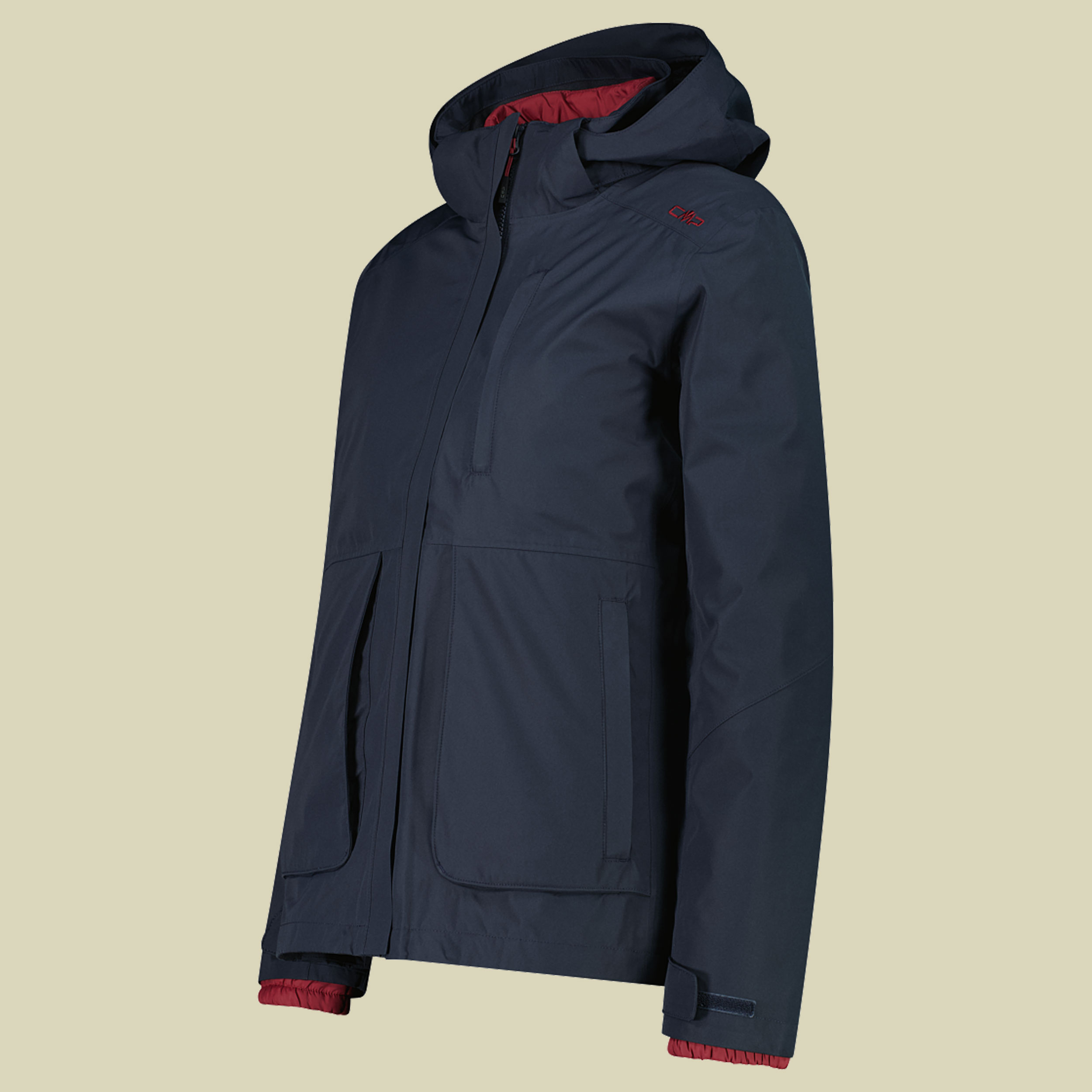 Woman Jacket Zip Hood Detachable Inn. Jacket 46 grau - Farbe titanio