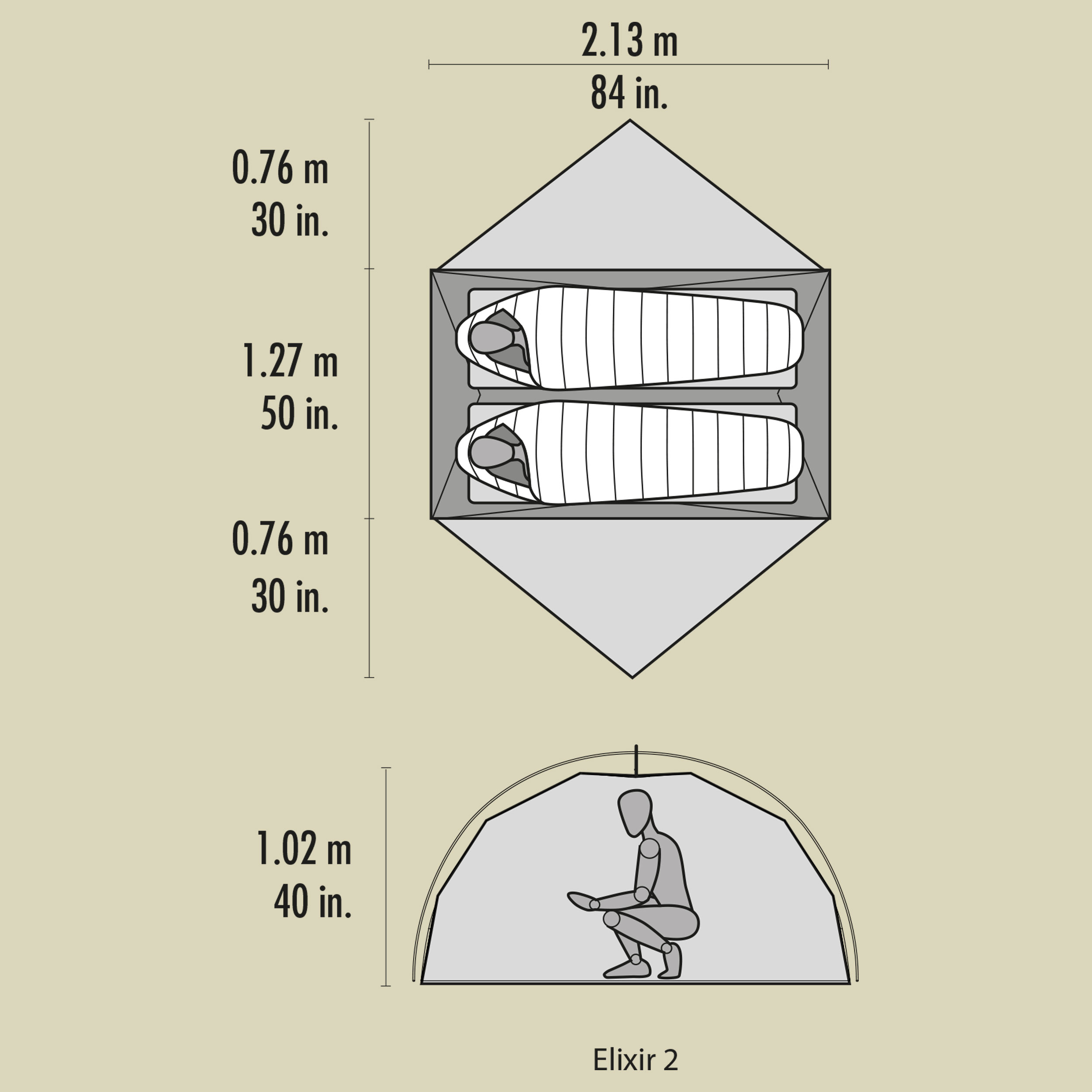 Elixir 2 Tent V2 2-Personen-Zelt Farbe green