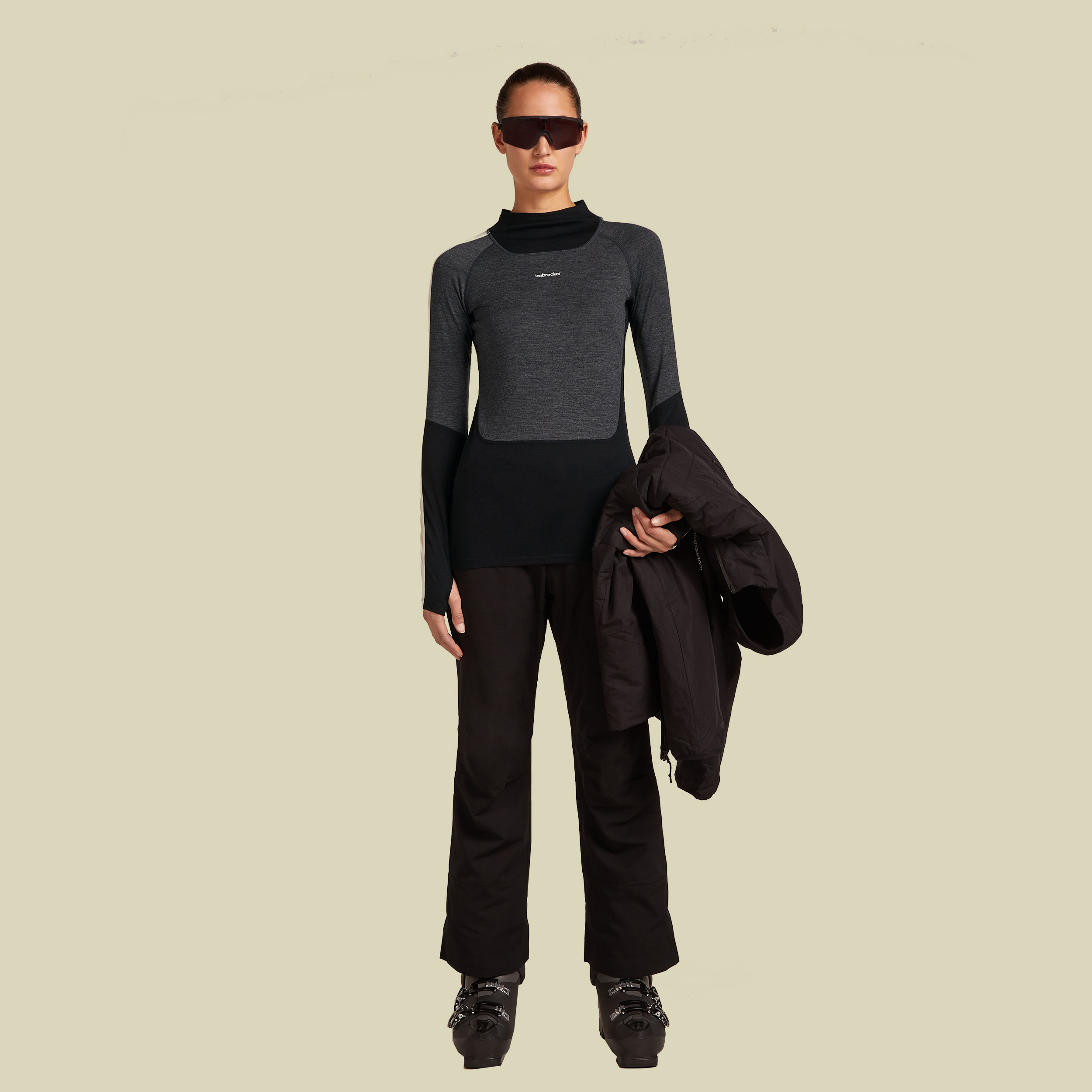 Merino 200 Oasis+ LS High Neck Women Merino 200 Oasis+ LS High Neck Women XL grau - black/jet hthr/undyed/CB